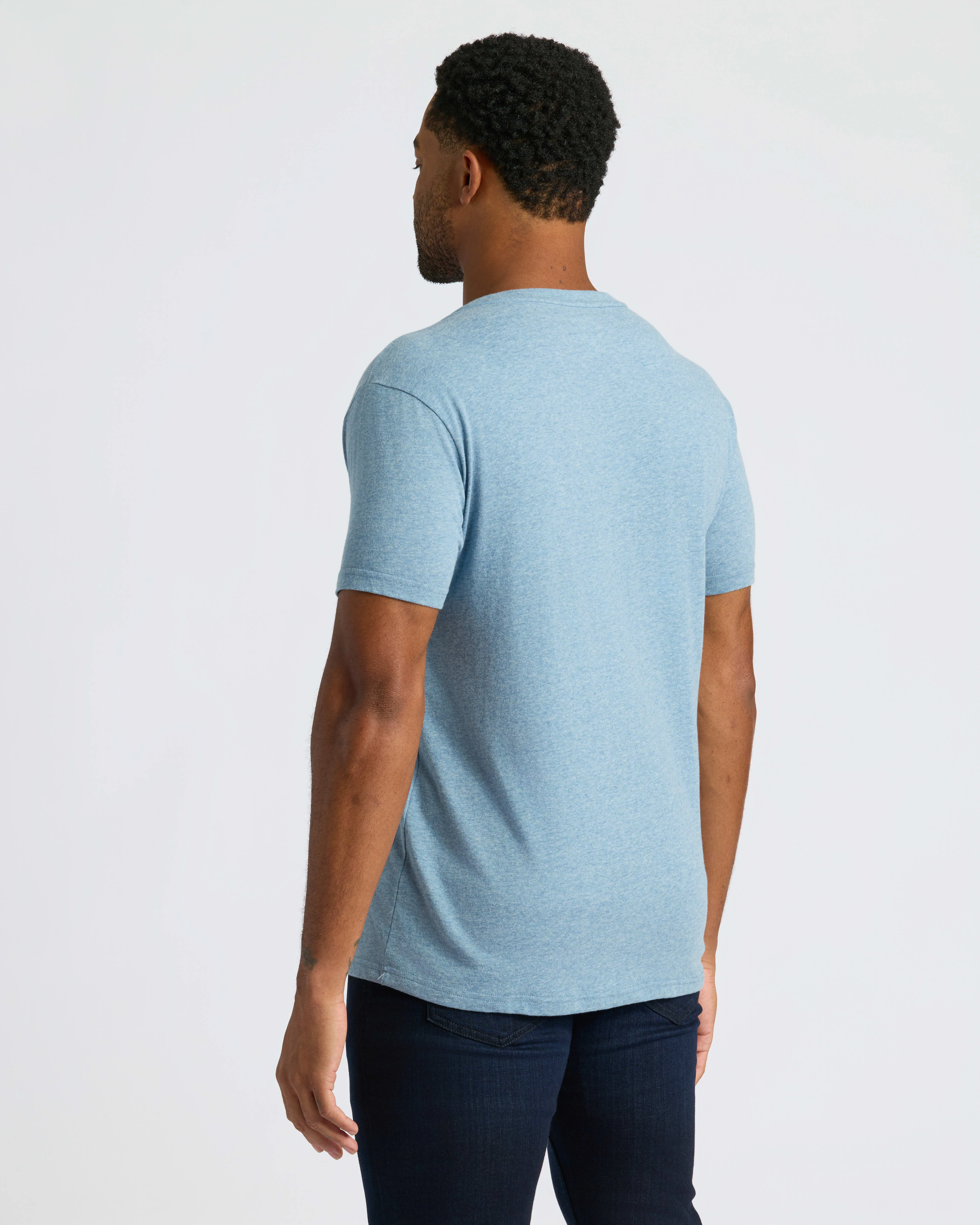 Heather Indigo Classic V-Neck - Image 4