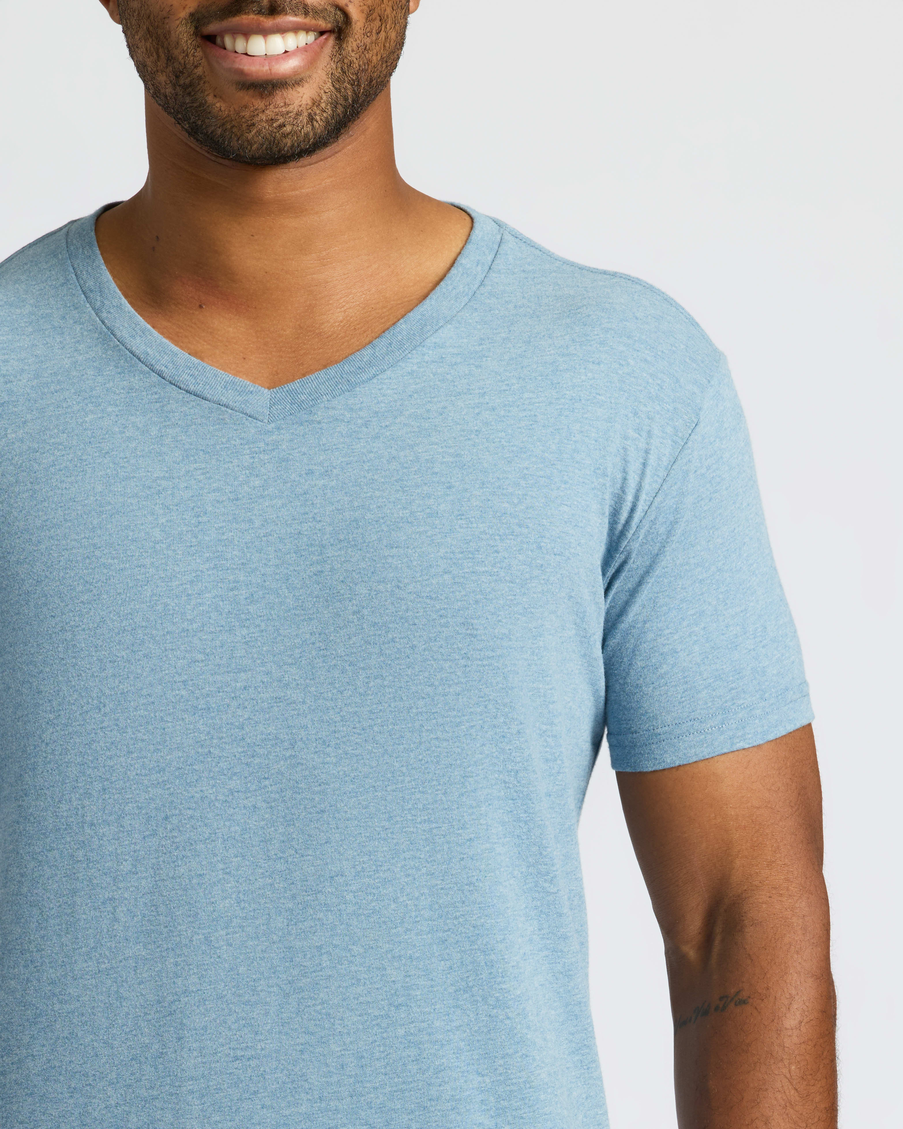 Heather Indigo Classic V-Neck - Image 5