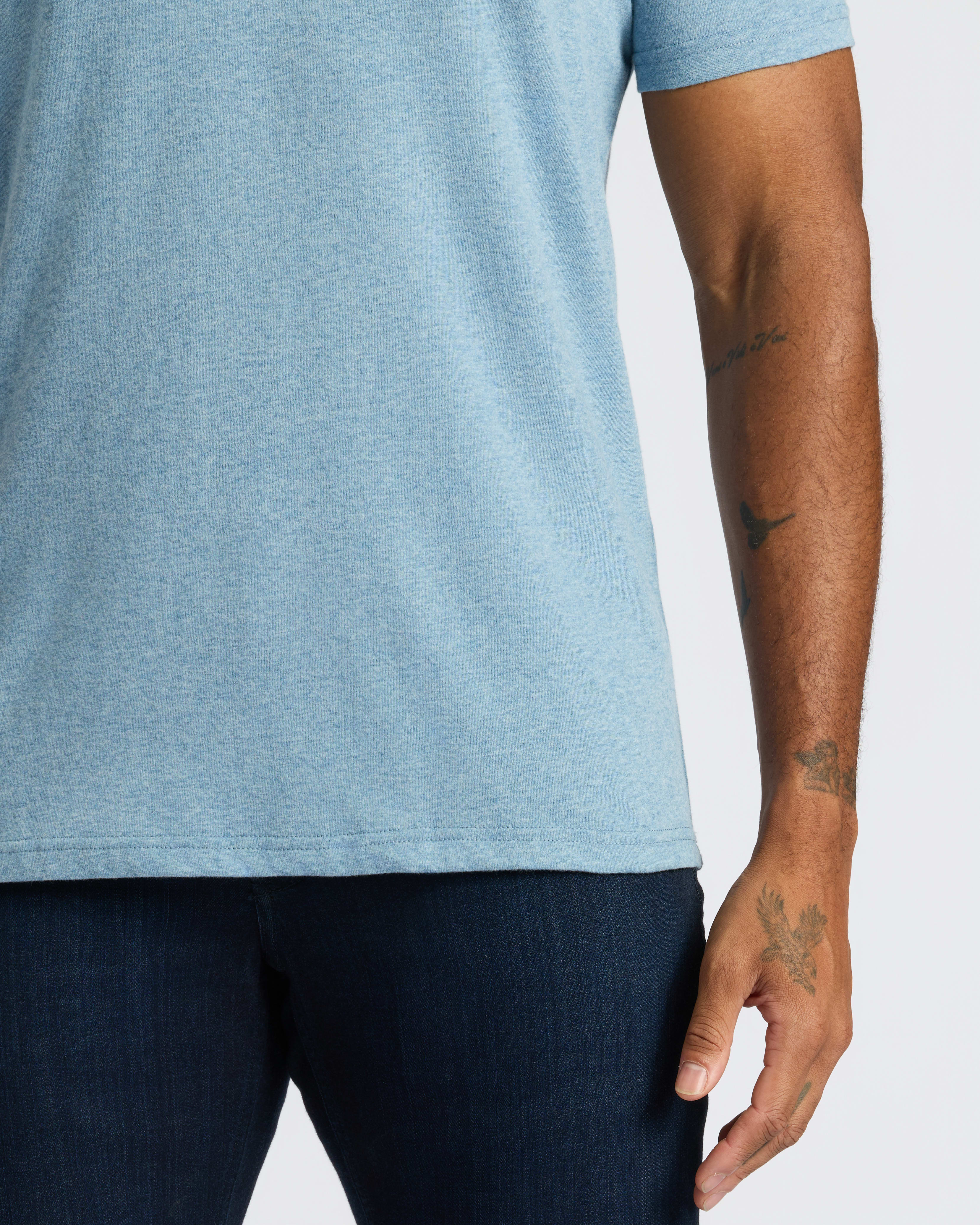 Heather Indigo Classic V-Neck - Image 6