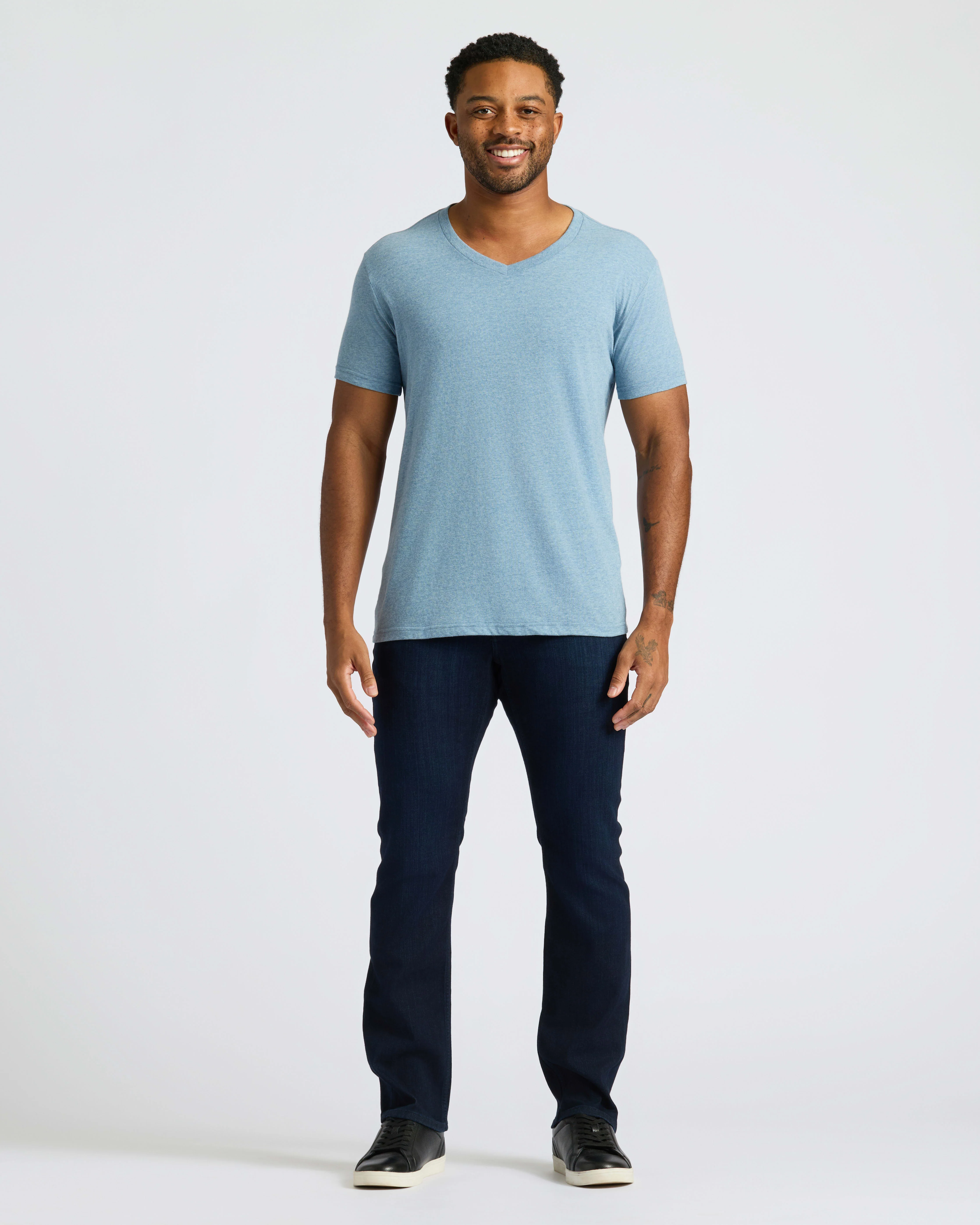 Heather Indigo Classic V-Neck - Image 8