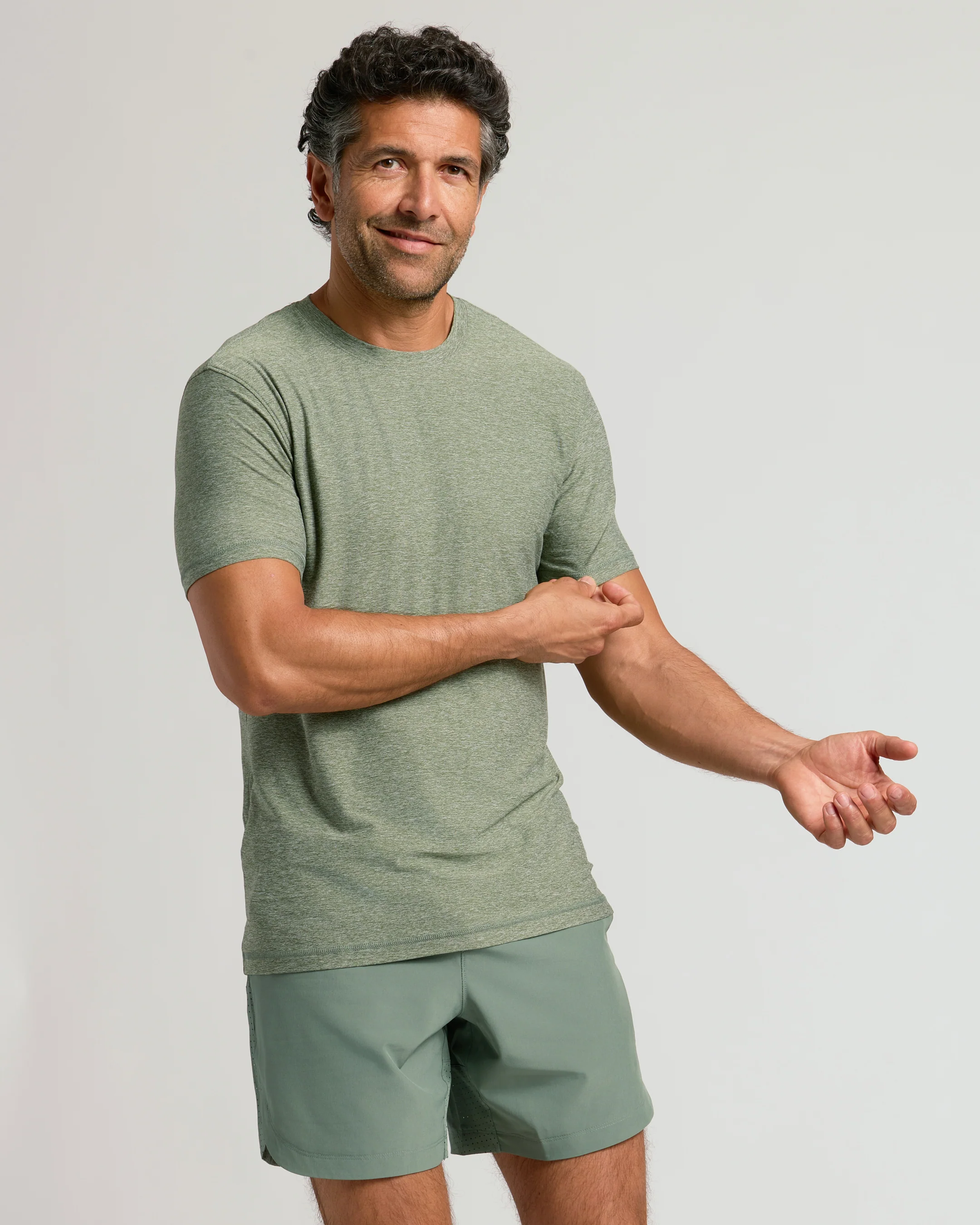 Heather Juniper Active Crew Neck Tee - Image 4