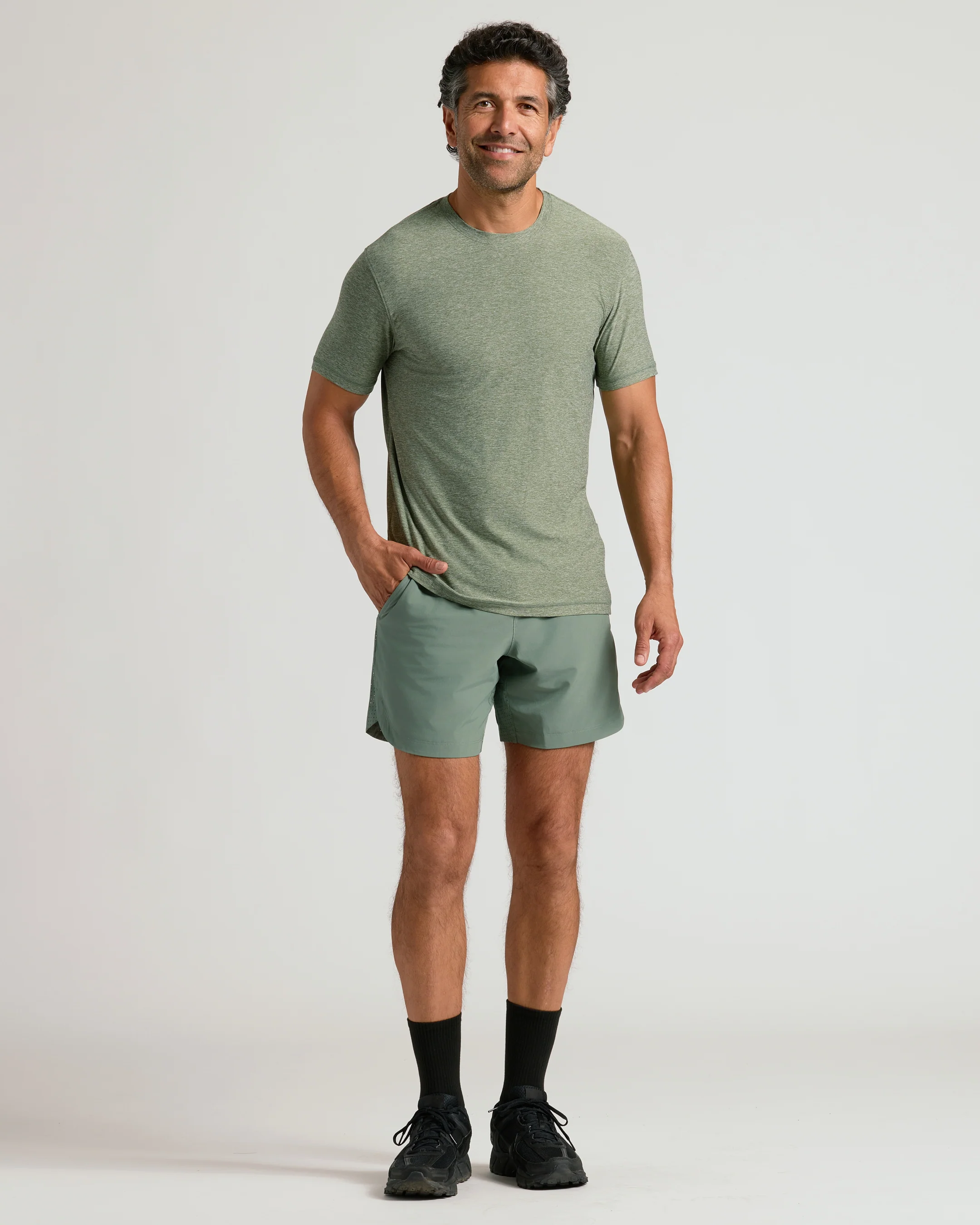 Heather Juniper Active Crew Neck Tee - Image 7