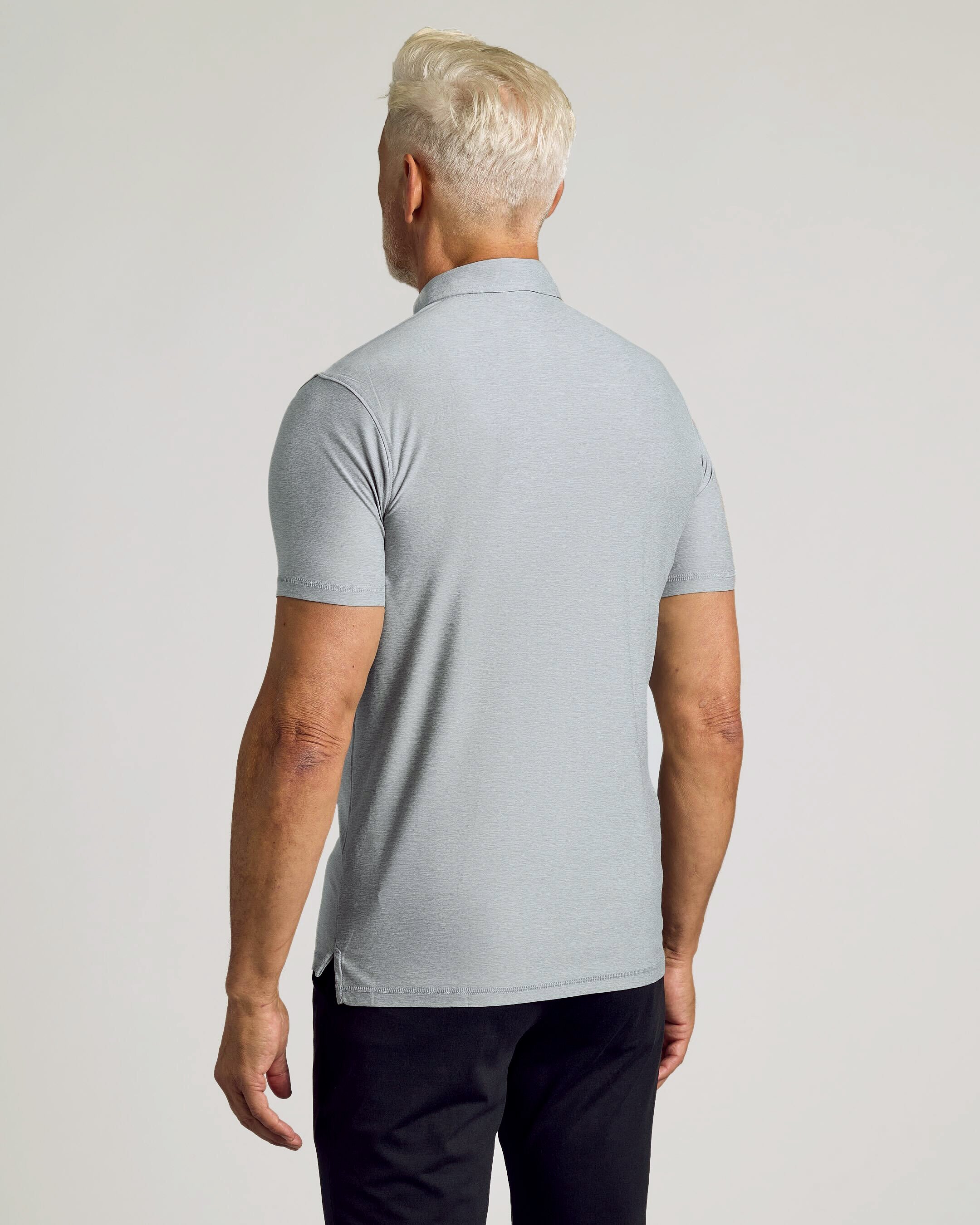 Heather Light Gray Active Polo - Image 3