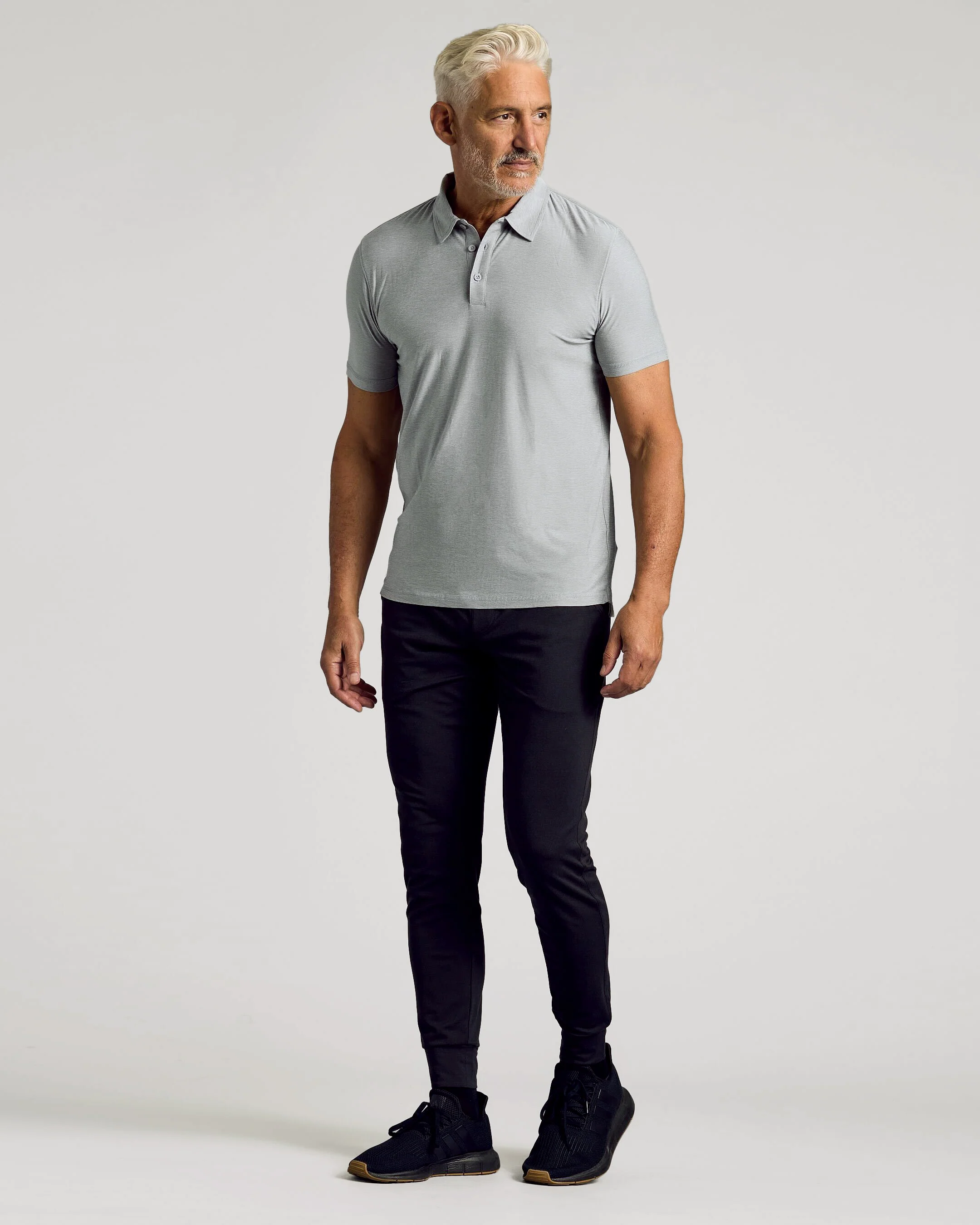 Heather Light Gray Active Polo - Image 6
