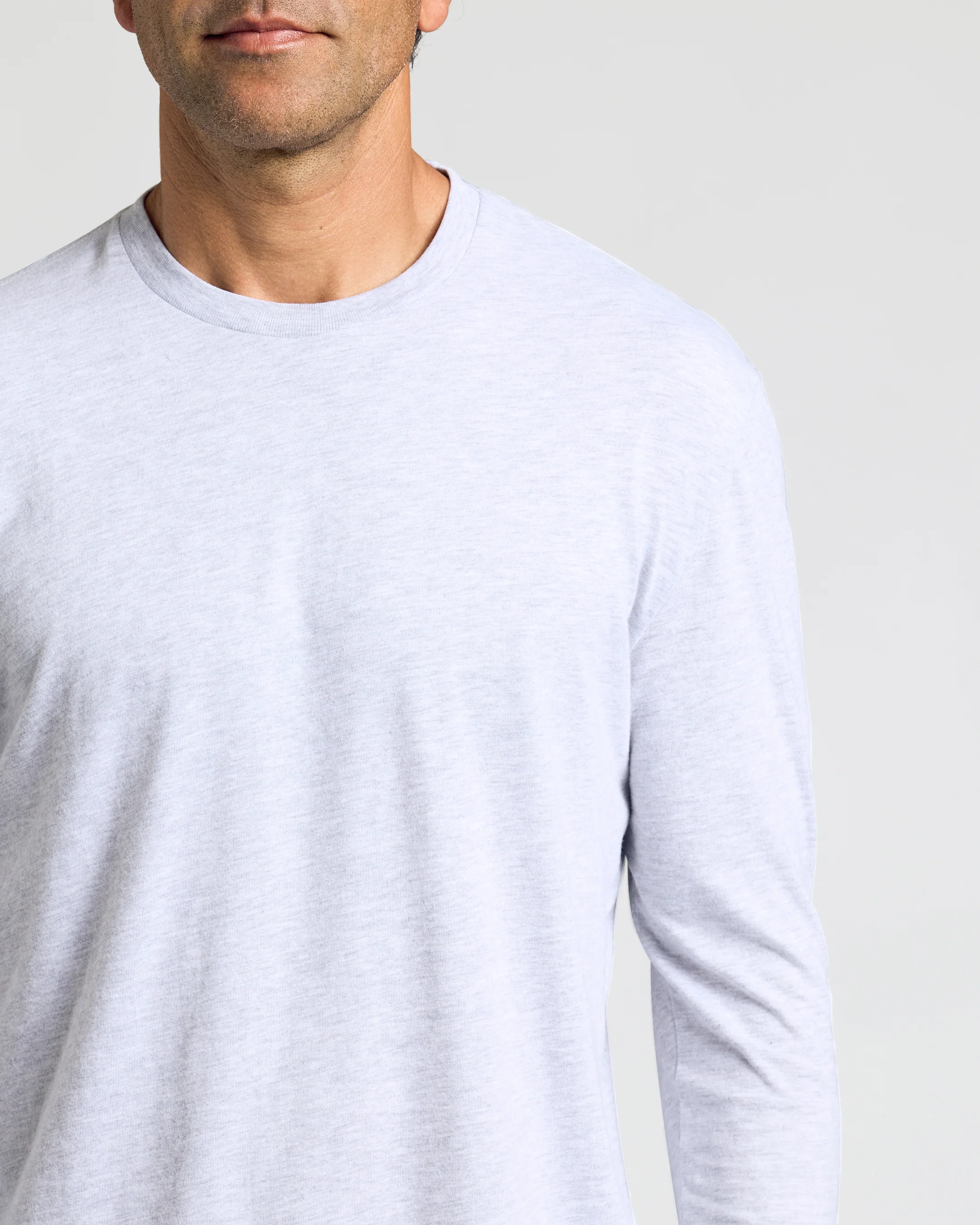 Light Heather Gray Classic Long Sleeve Crew Neck - Image 6