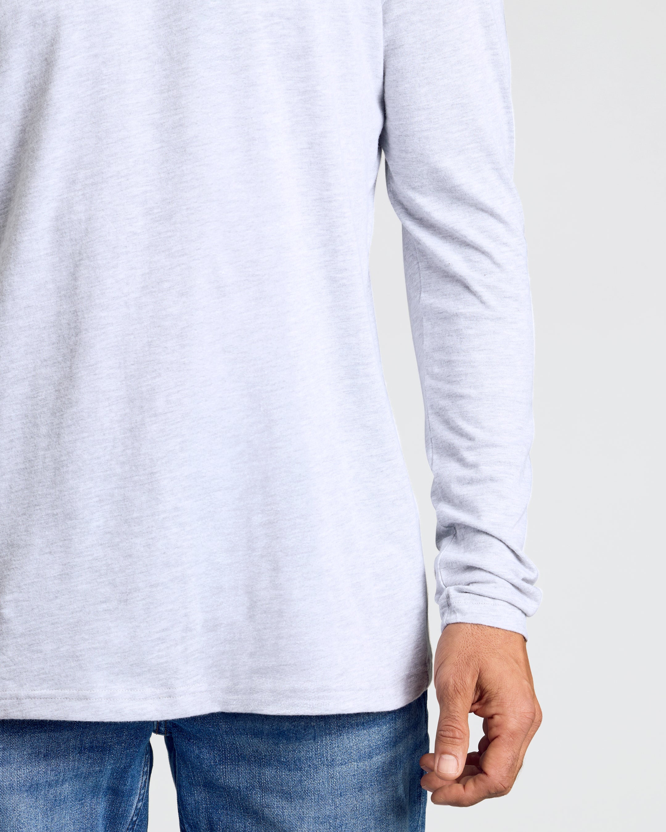 Light Heather Gray Classic Long Sleeve Crew Neck - Image 7