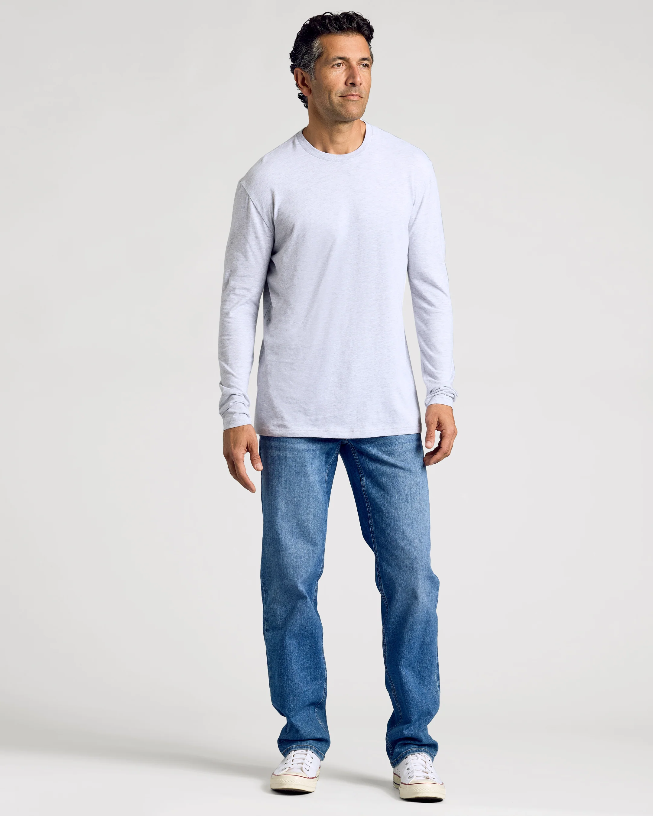 Light Heather Gray Classic Long Sleeve Crew Neck - Image 8