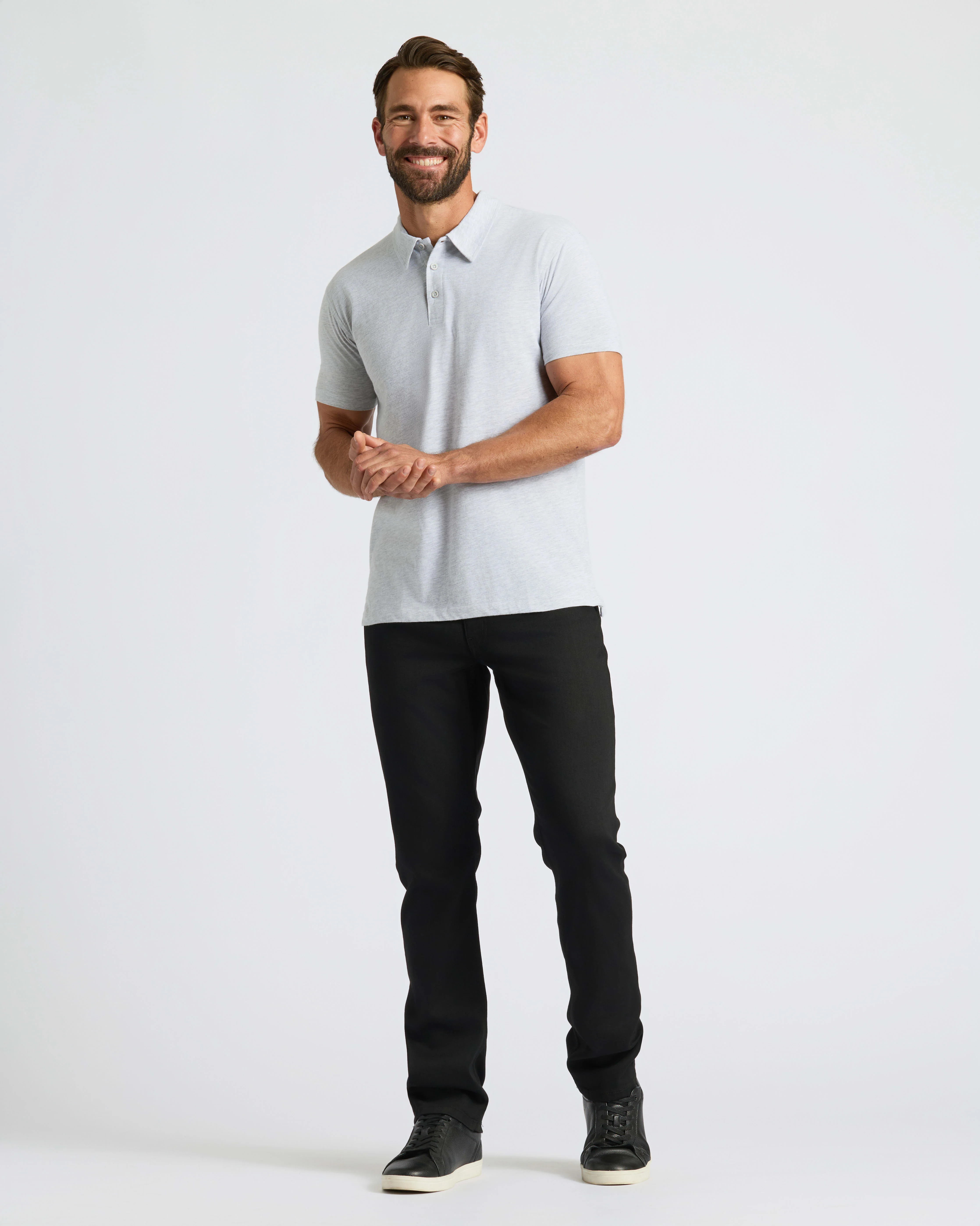 Light Heather Gray Classic Polo - Image 3