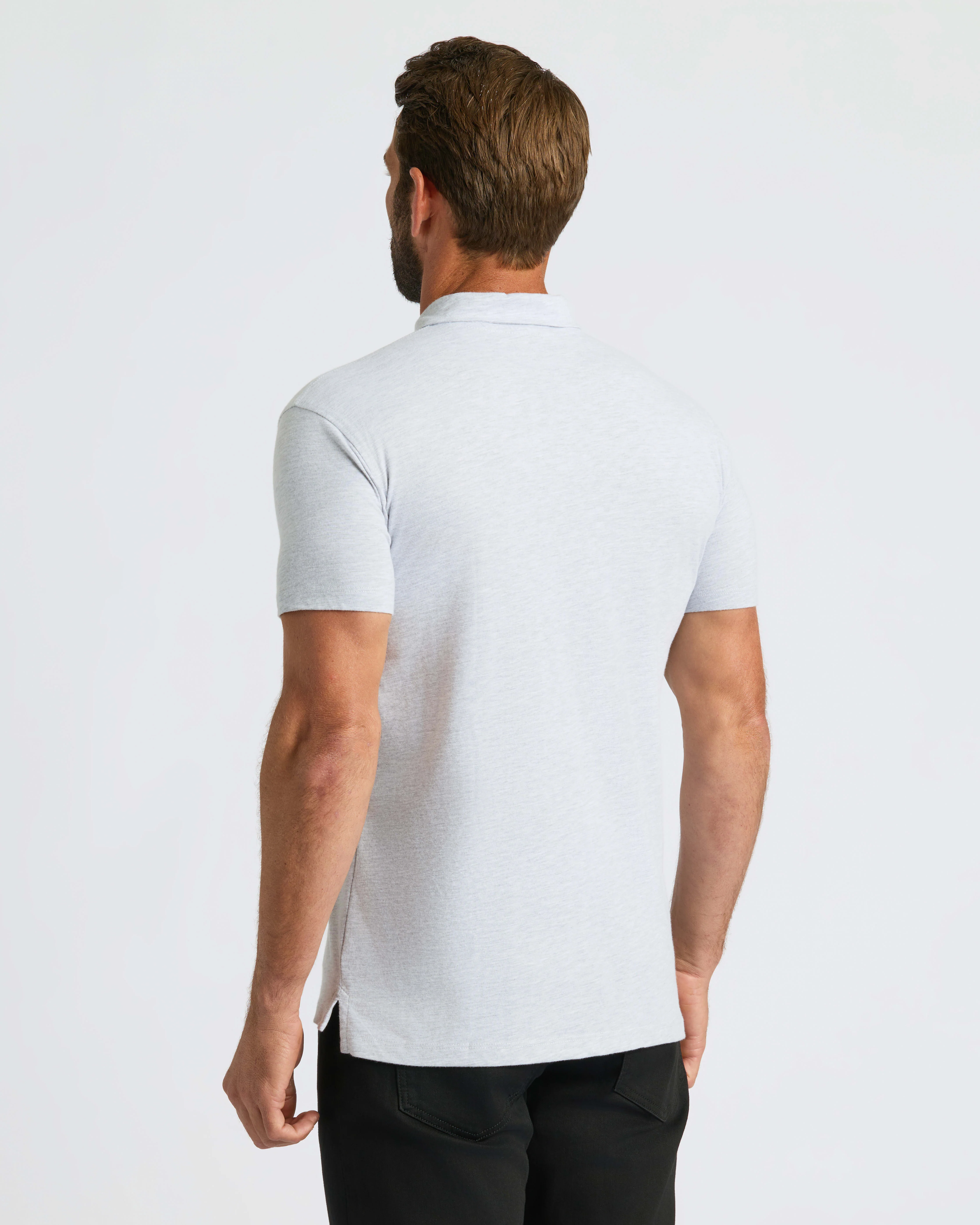 Light Heather Gray Classic Polo - Image 4