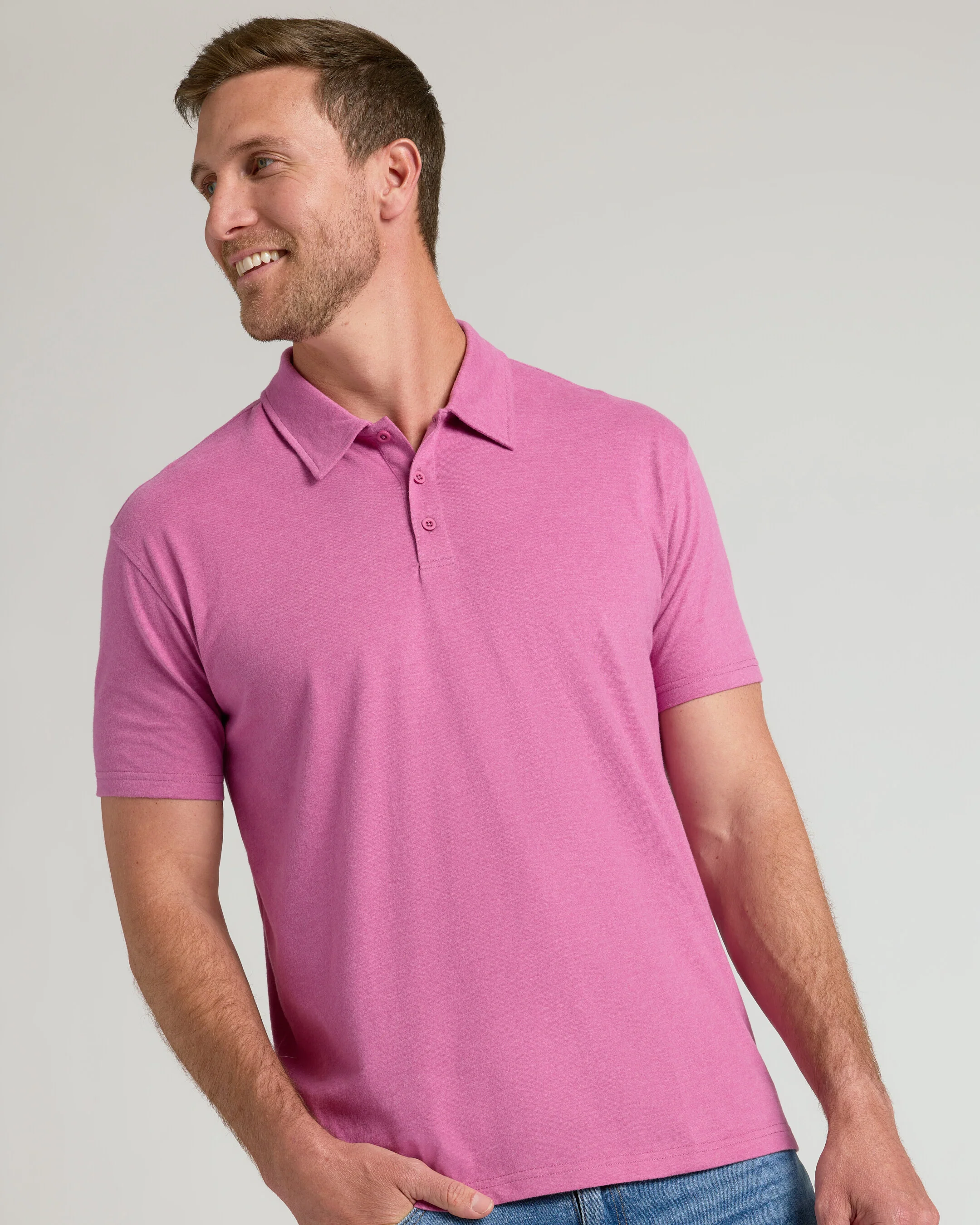 Heather Magenta Classic Polo - Image 4