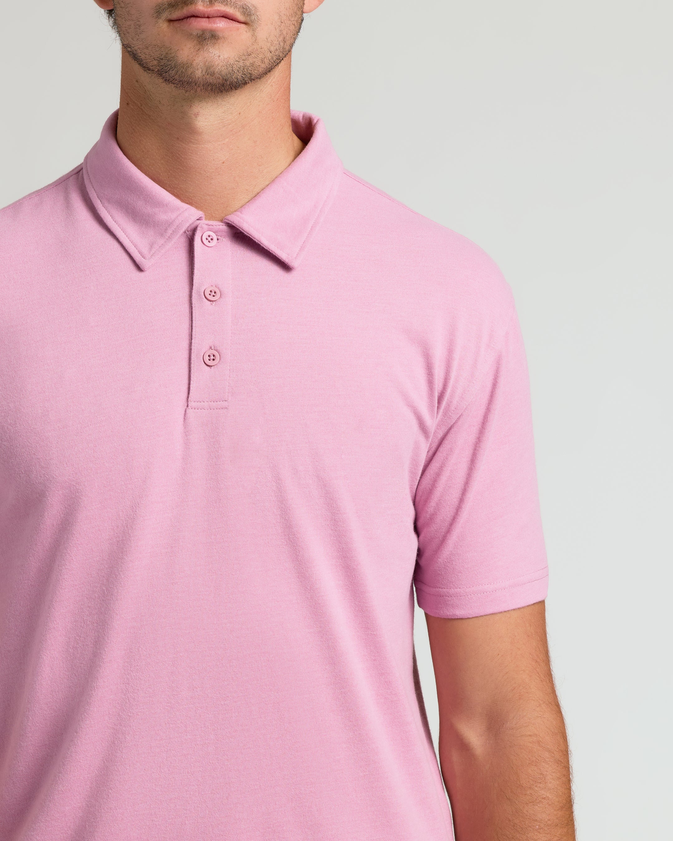 Heather Mauve Short Sleeve Tall Polo - Image 5