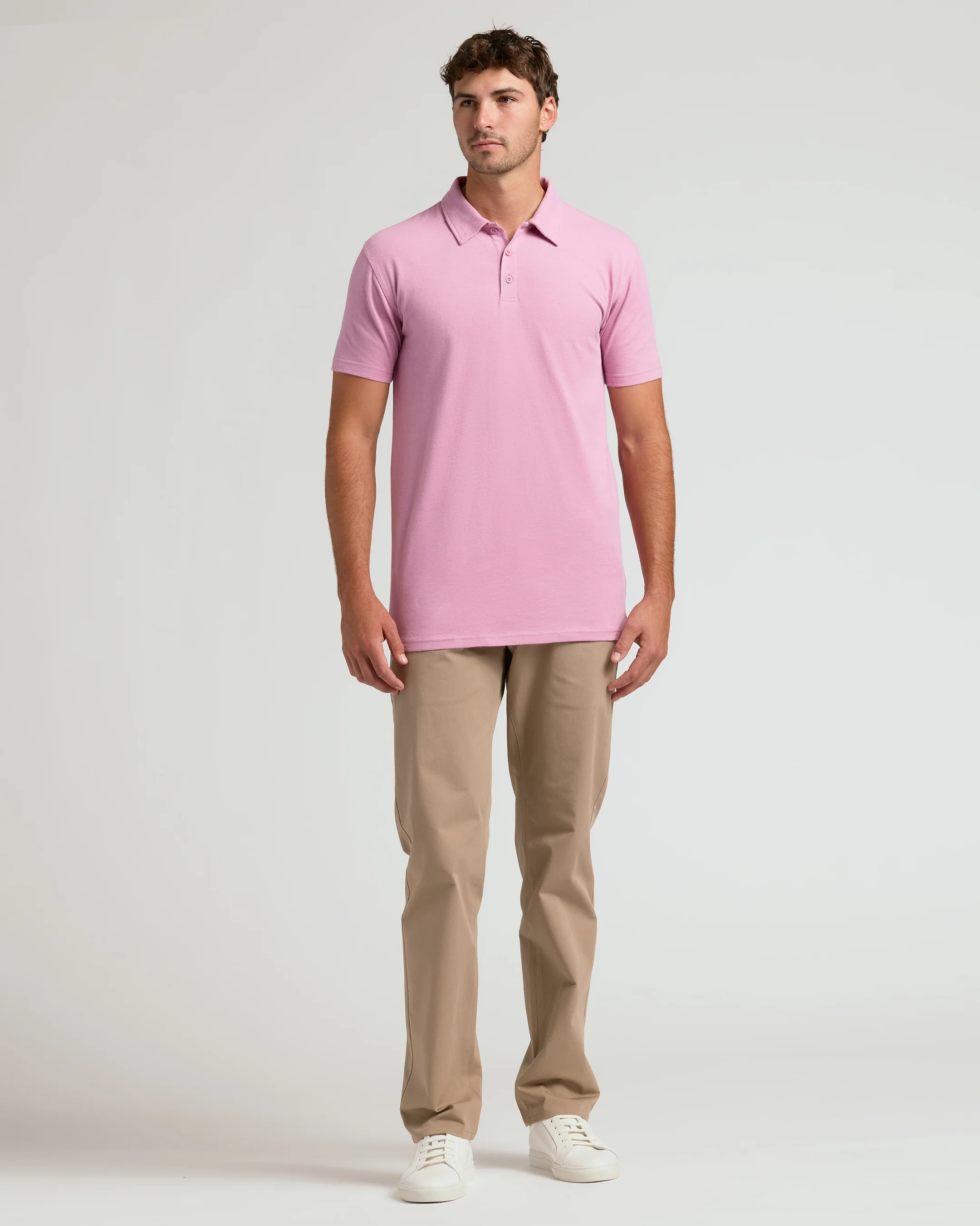 Heather Mauve Short Sleeve Tall Polo - Image 7