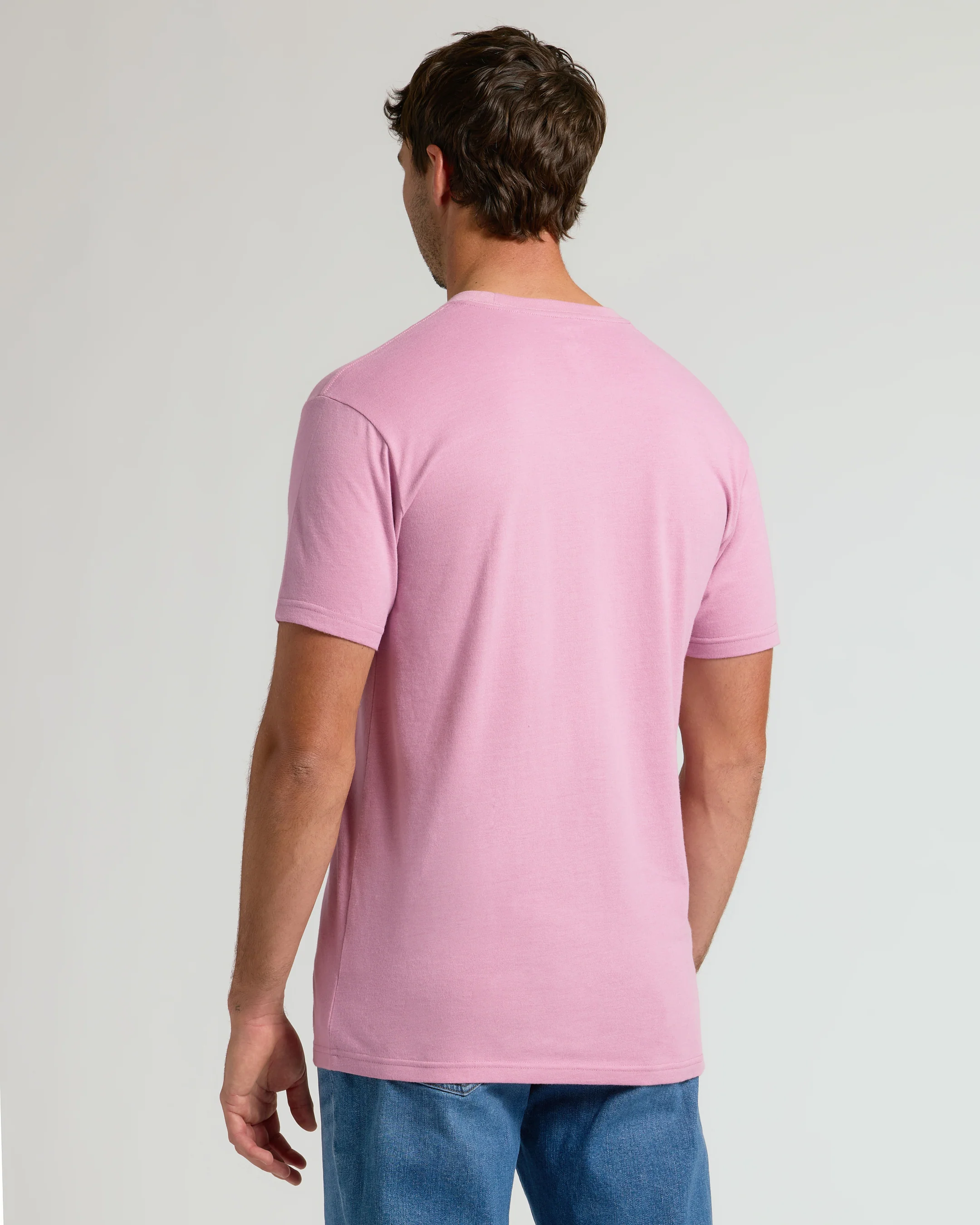 Heather Mauve Tall Straight Hem Crew Neck T-Shirt - Image 3