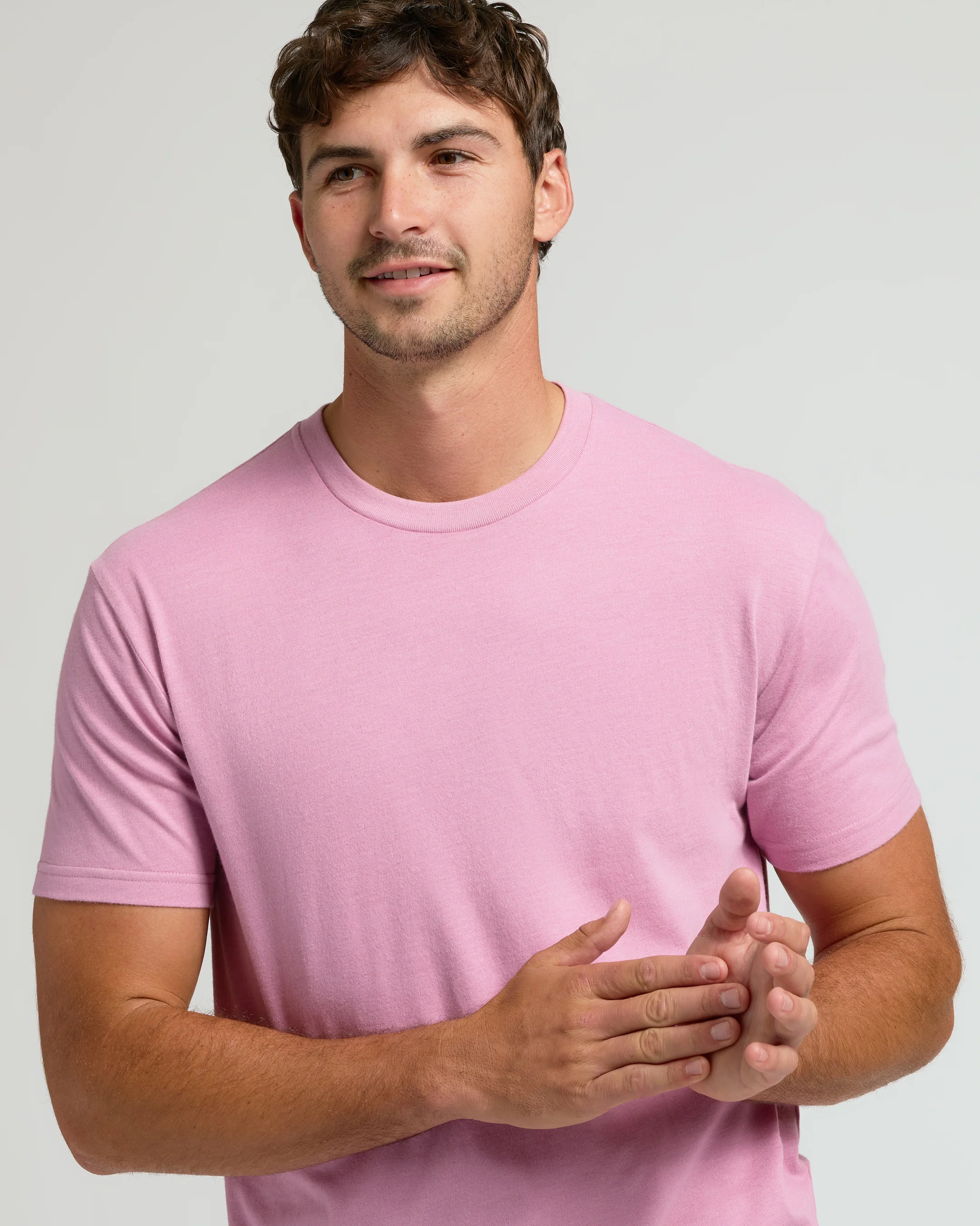 Heather Mauve Tall Straight Hem Crew Neck T-Shirt - Image 4