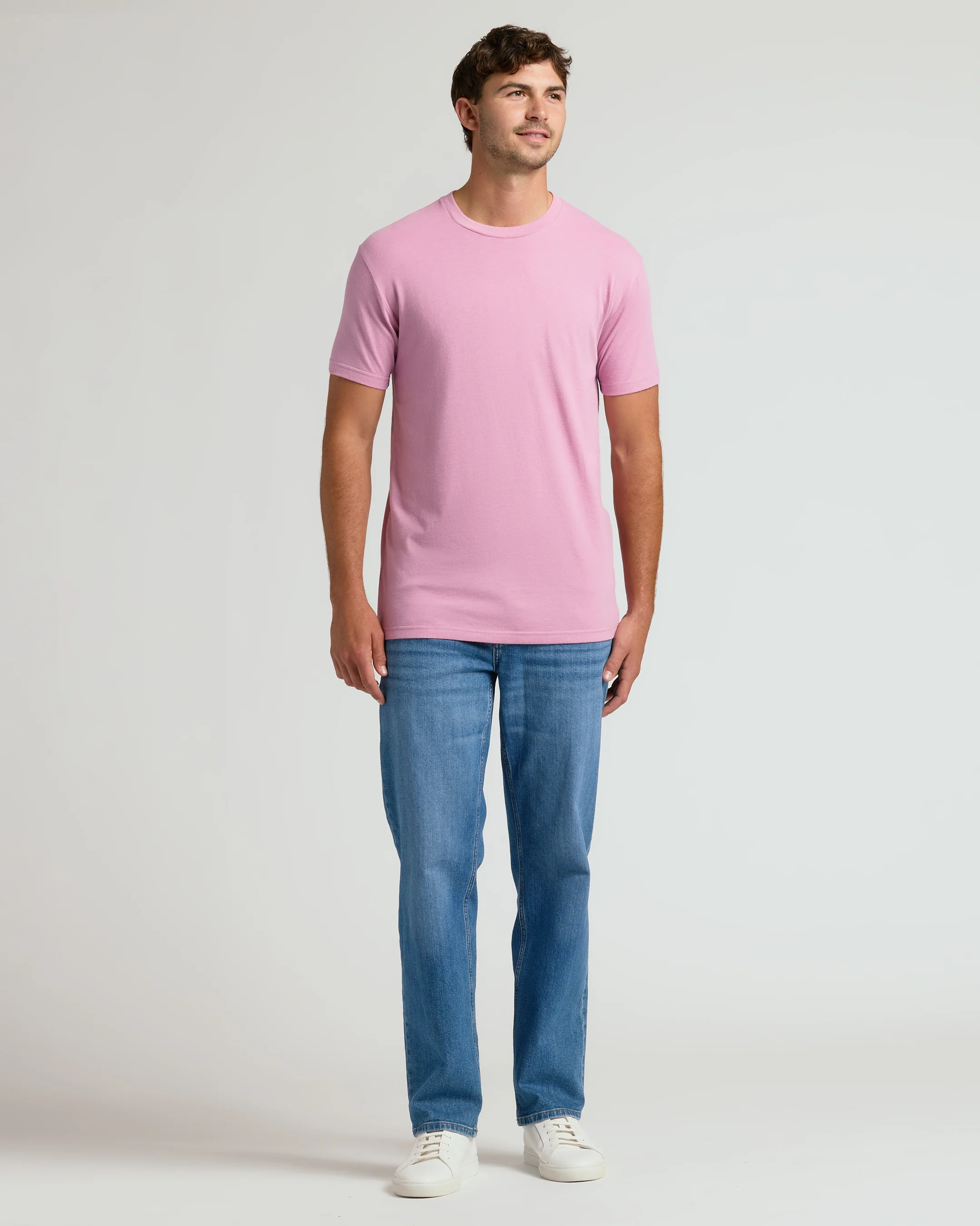 Heather Mauve Tall Straight Hem Crew Neck T-Shirt - Image 7