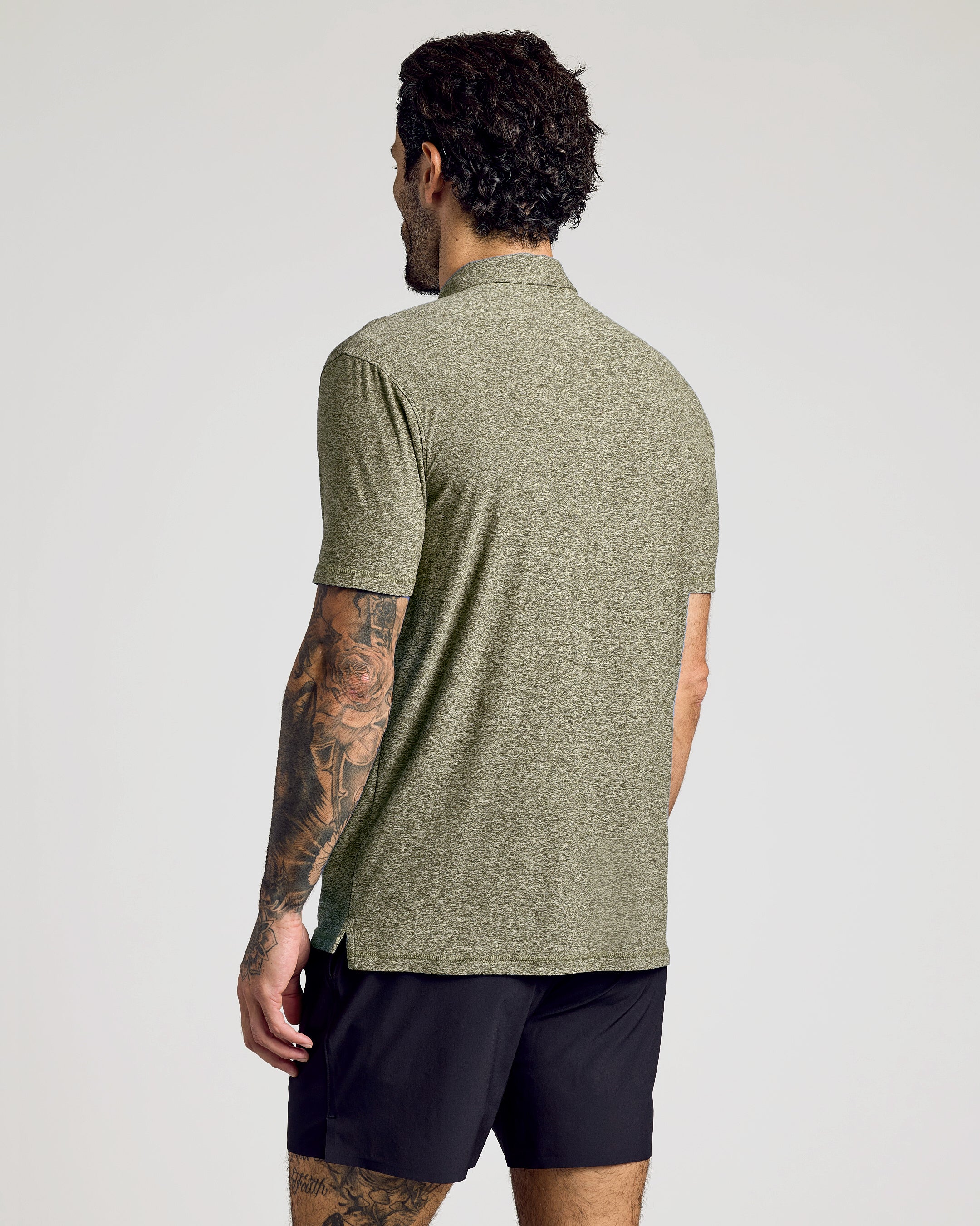 Heather Military Green Active Polo 2.0 - Image 3