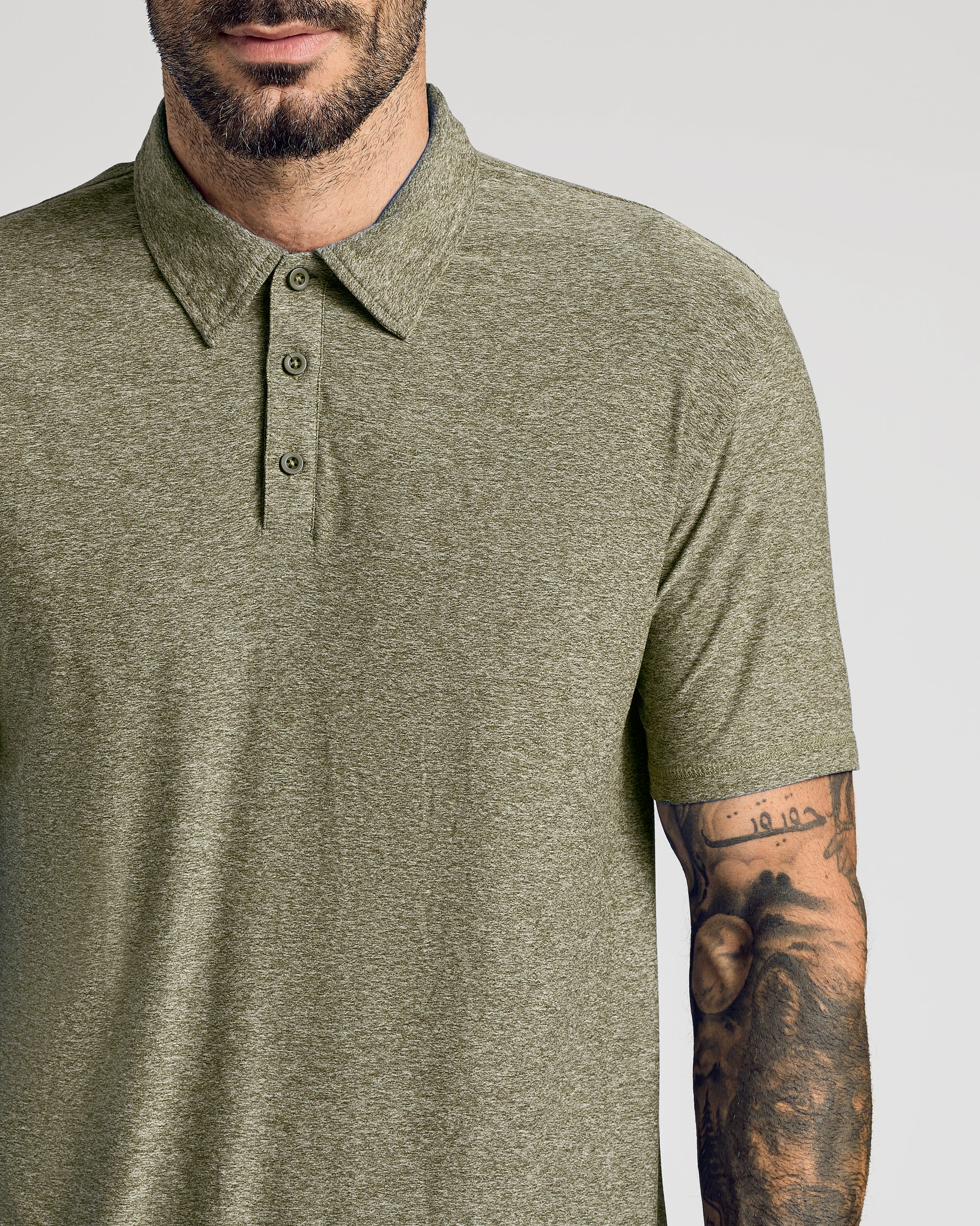 Heather Military Green Active Polo 2.0 - Image 4