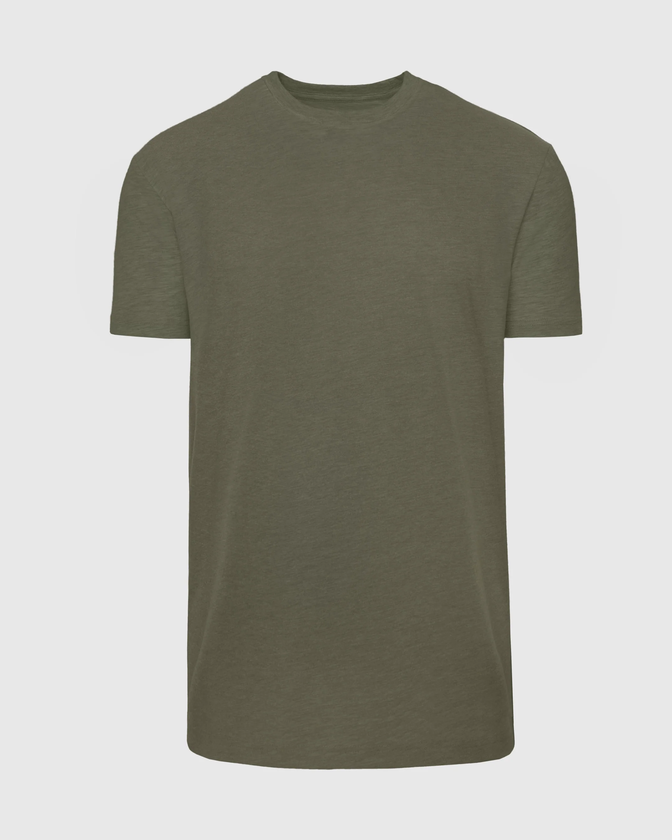Heather Military Green Tall Straight Hem Crew Neck T-Shirt - Image 2