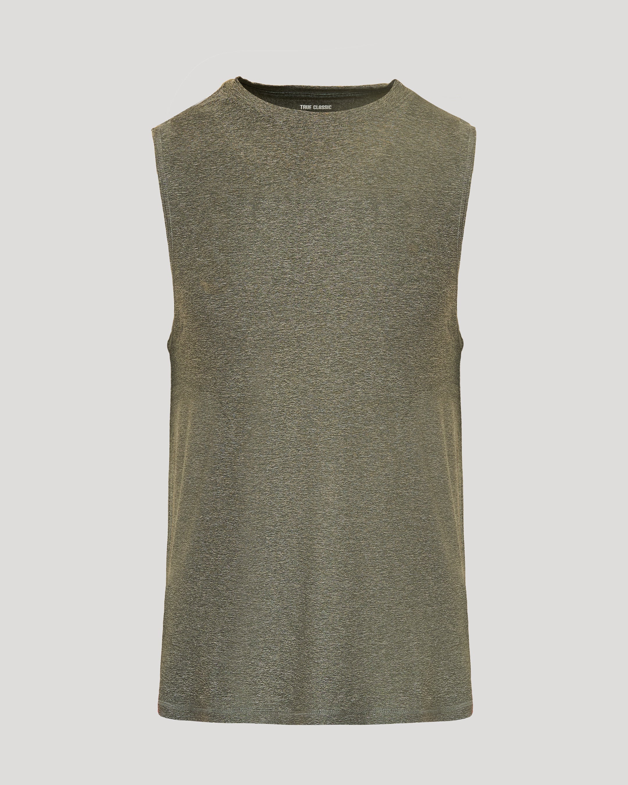 Heather Military Green Sleeveless Active Muscle Tee - Image 2