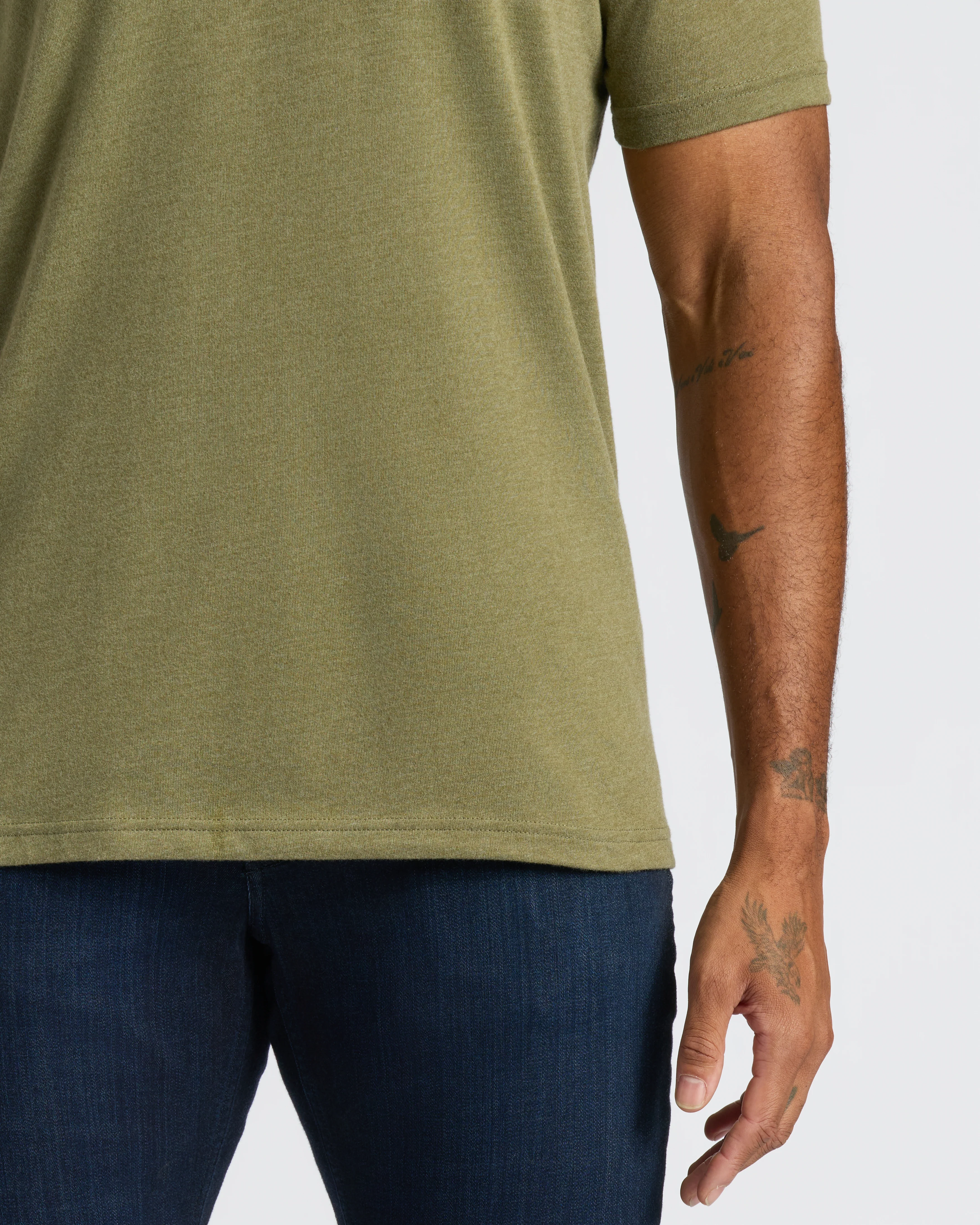 Heather Military Green Classic V-Neck - Image 6