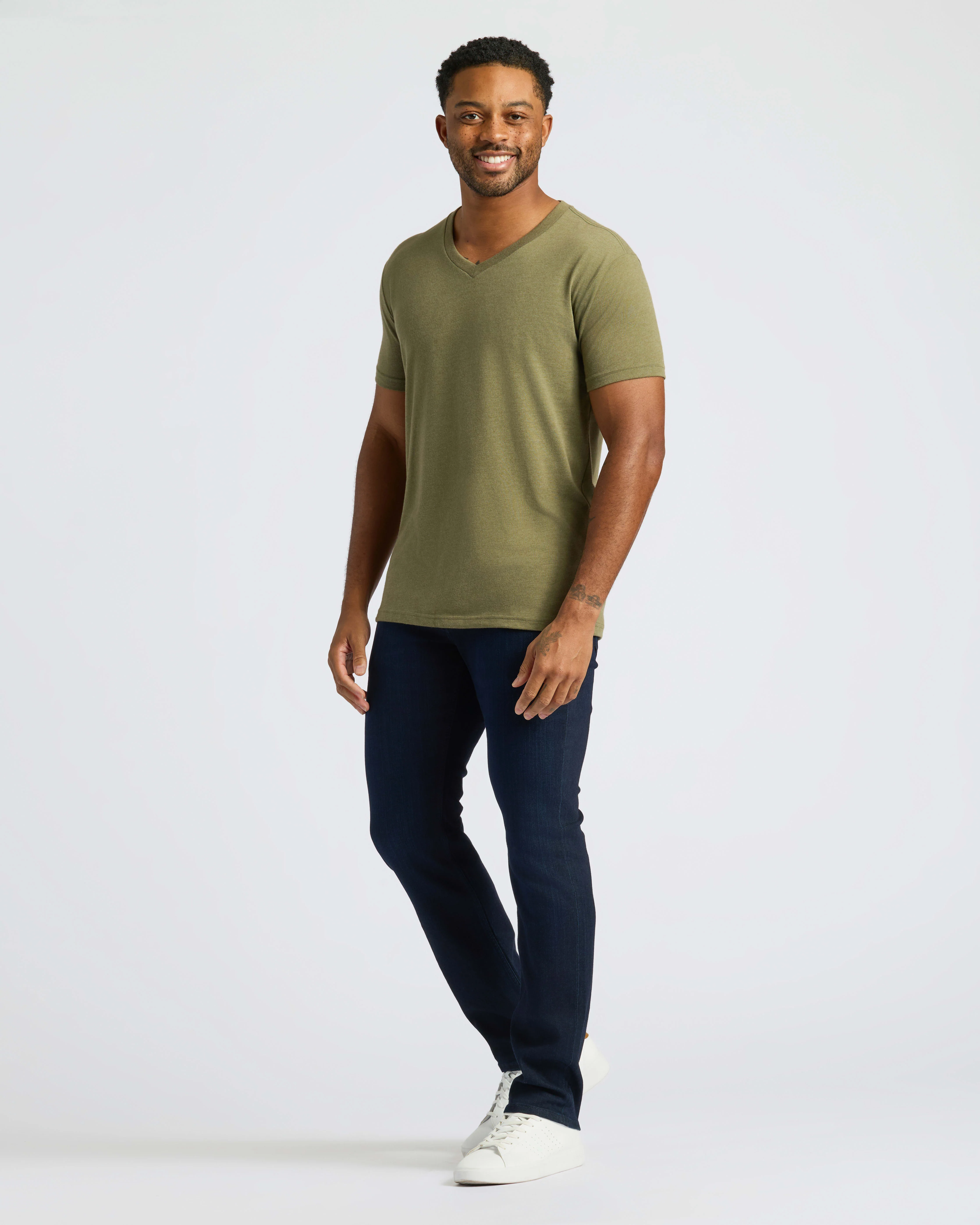 Heather Military Green Classic V-Neck - Image 8