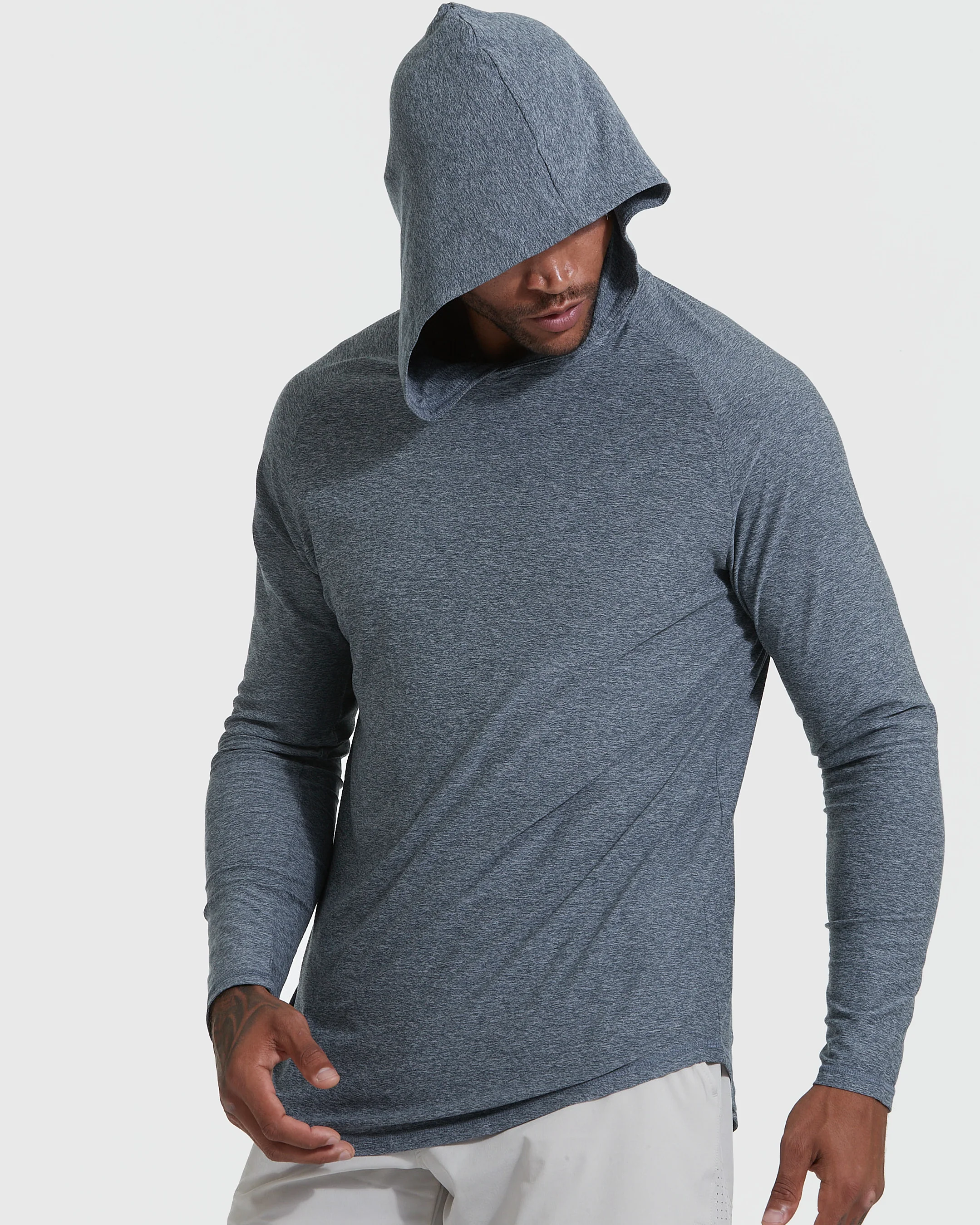 Heather Navy Active Hoodie - Image 3
