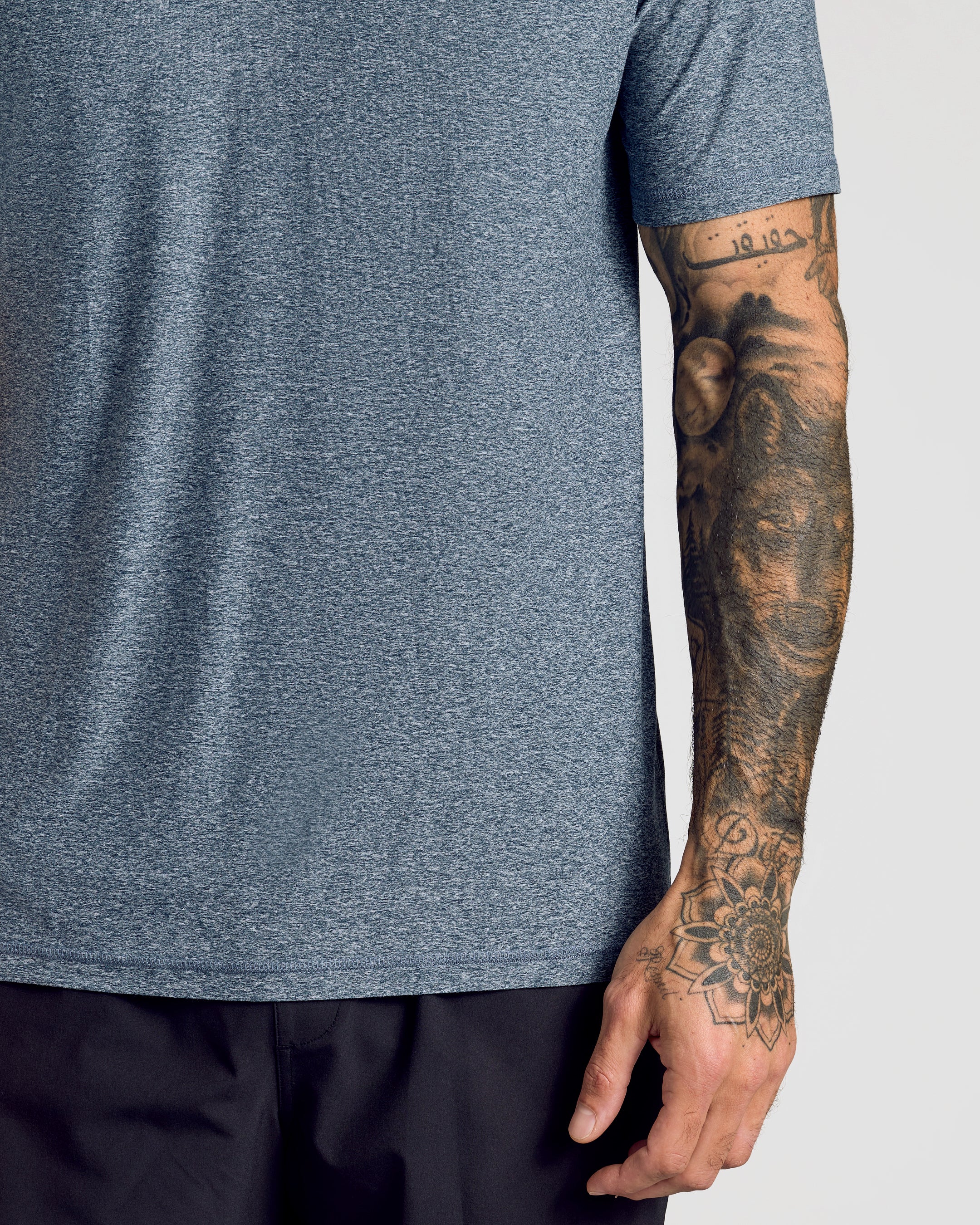 Heather Navy Active Short Sleeve Polo - Image 5