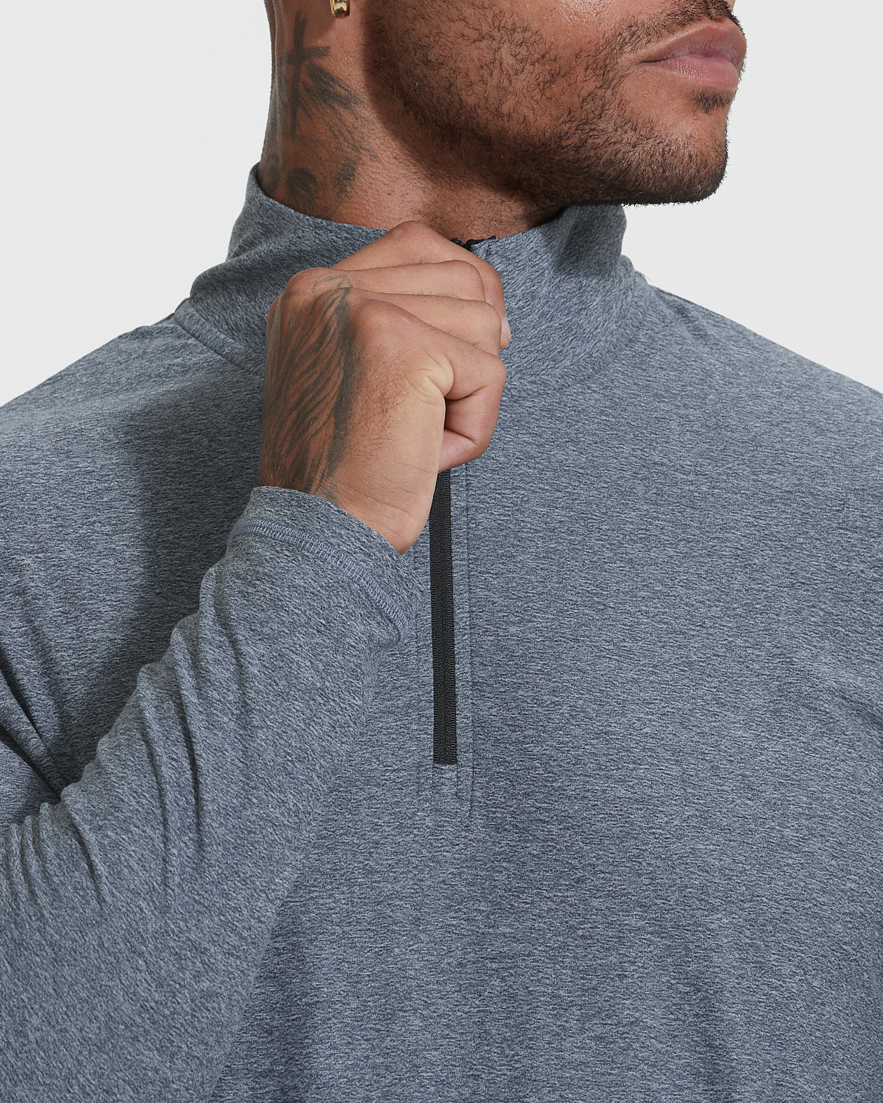 Heather Navy Active Quarter Zip Shirt - Image 5