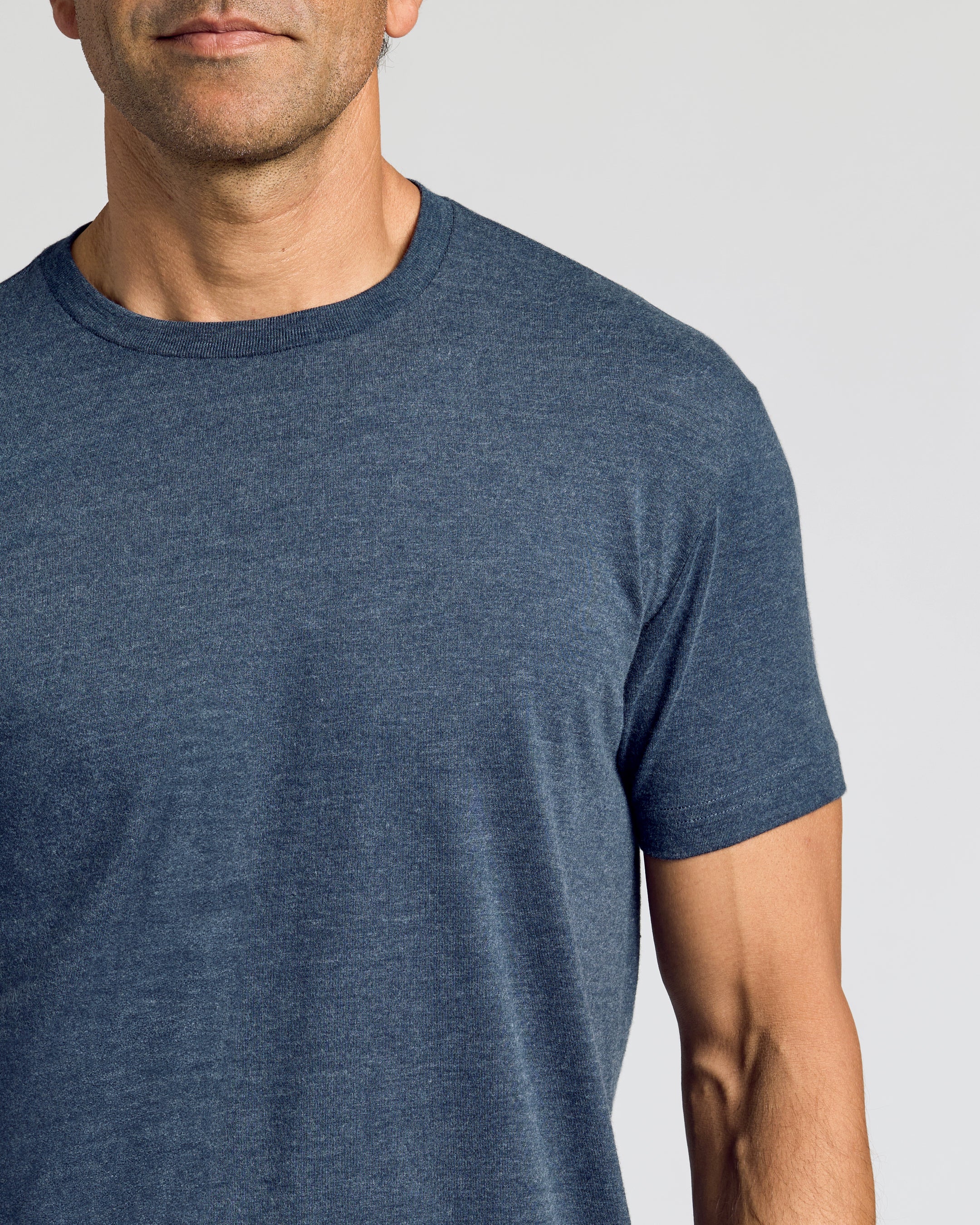 Heather Navy Classic Crew Neck - Image 5