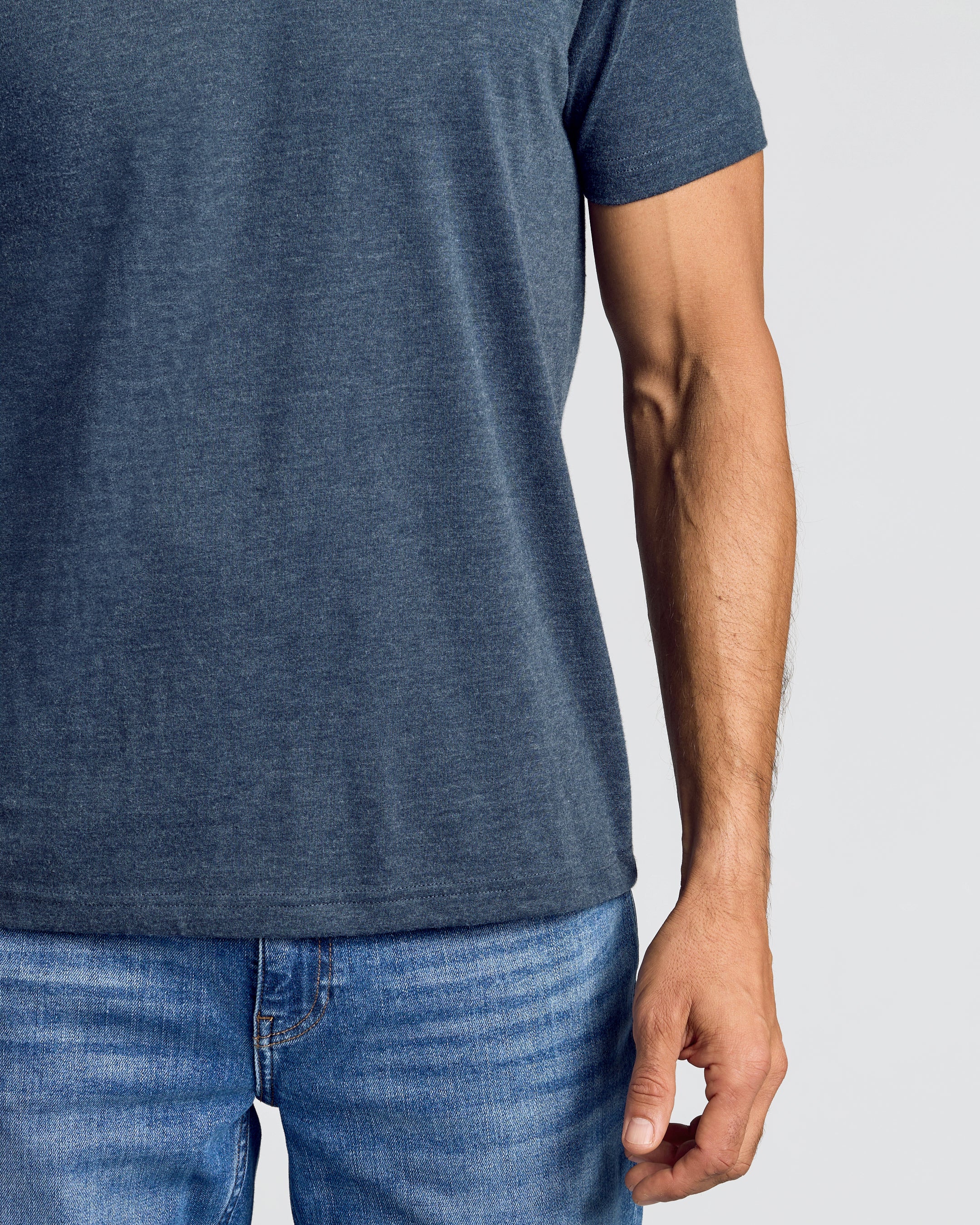 Heather Navy Classic Crew Neck - Image 6
