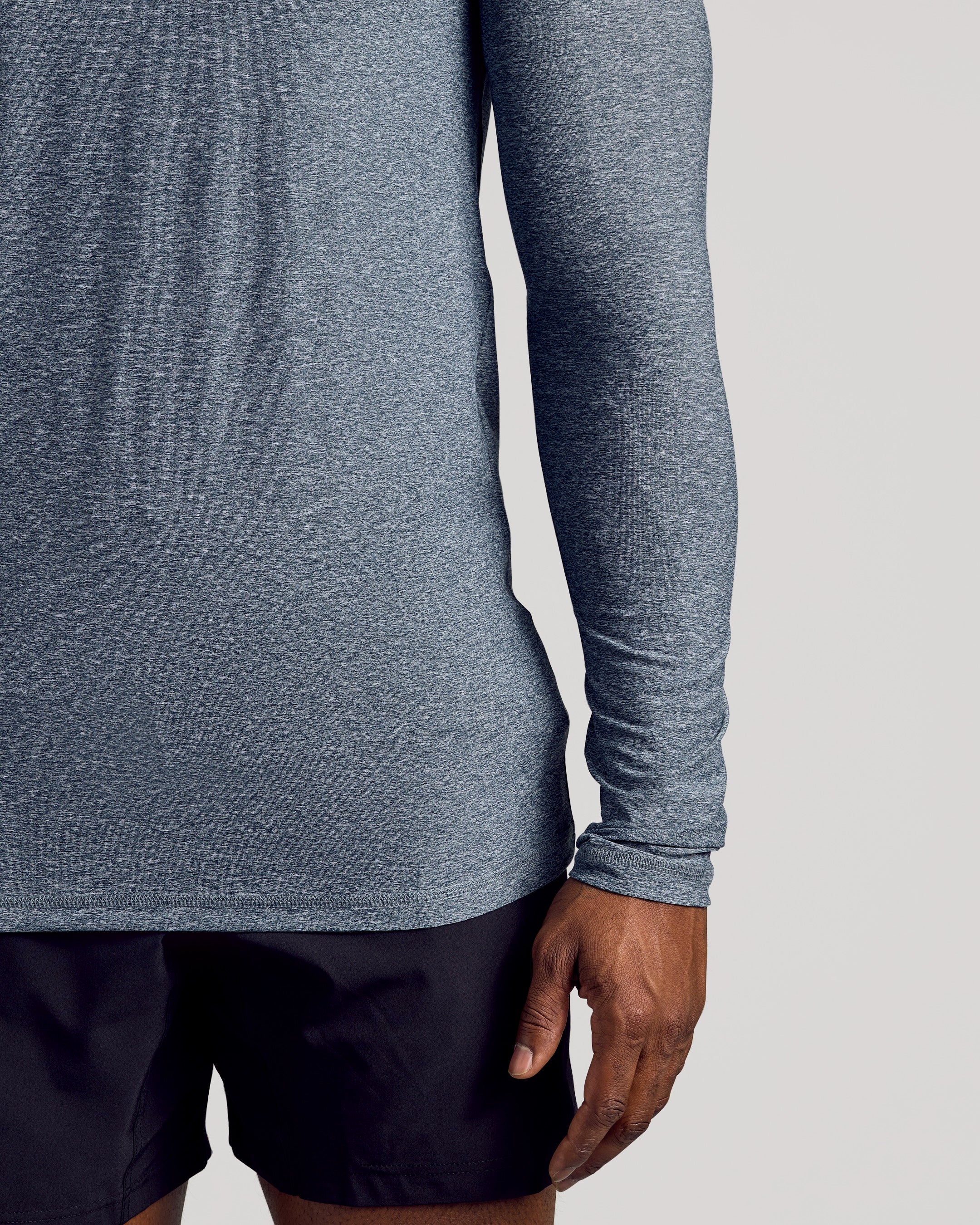 Heather Navy Long Sleeve Tall Active Crew - Image 4