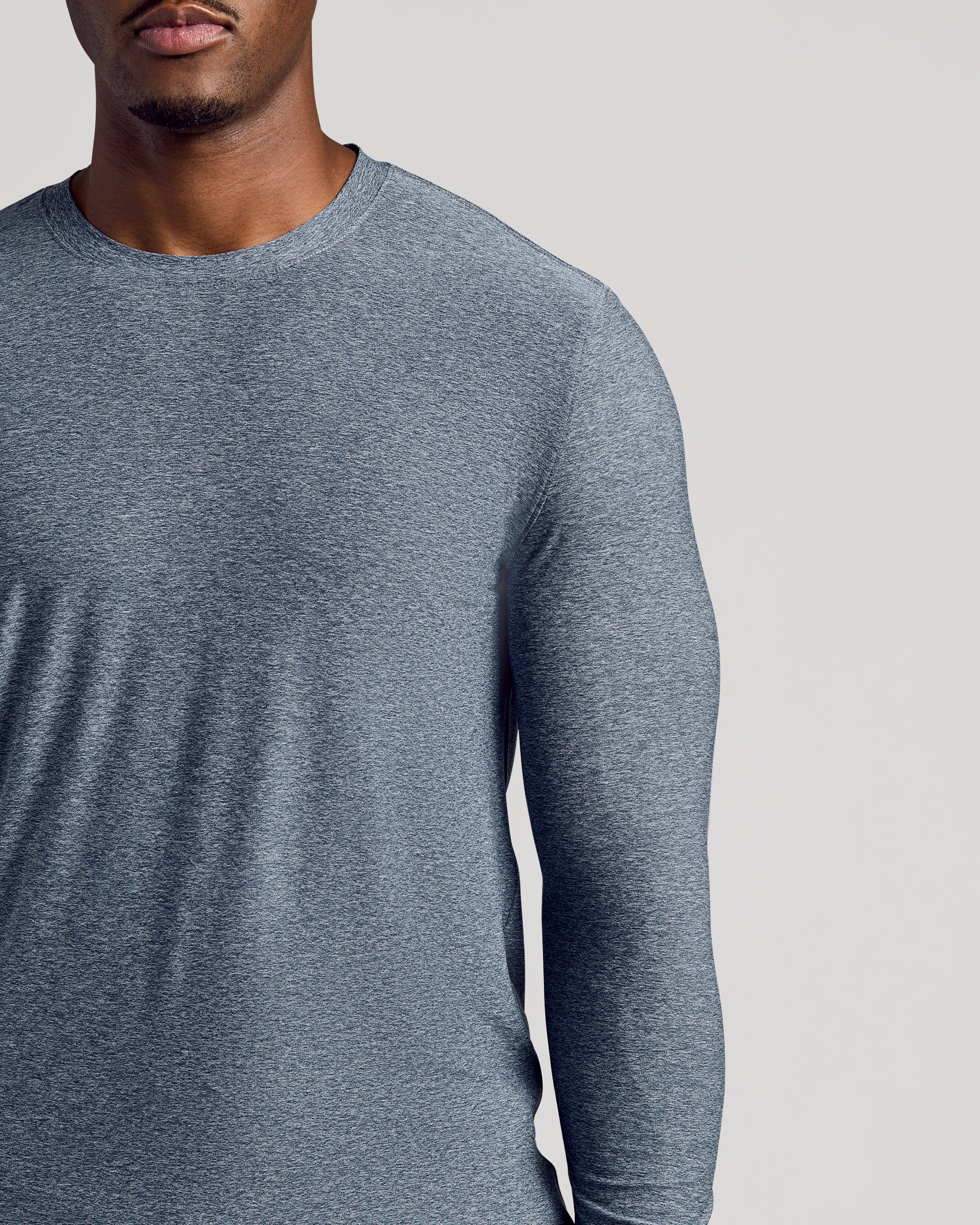 Heather Navy Long Sleeve Tall Active Crew - Image 5