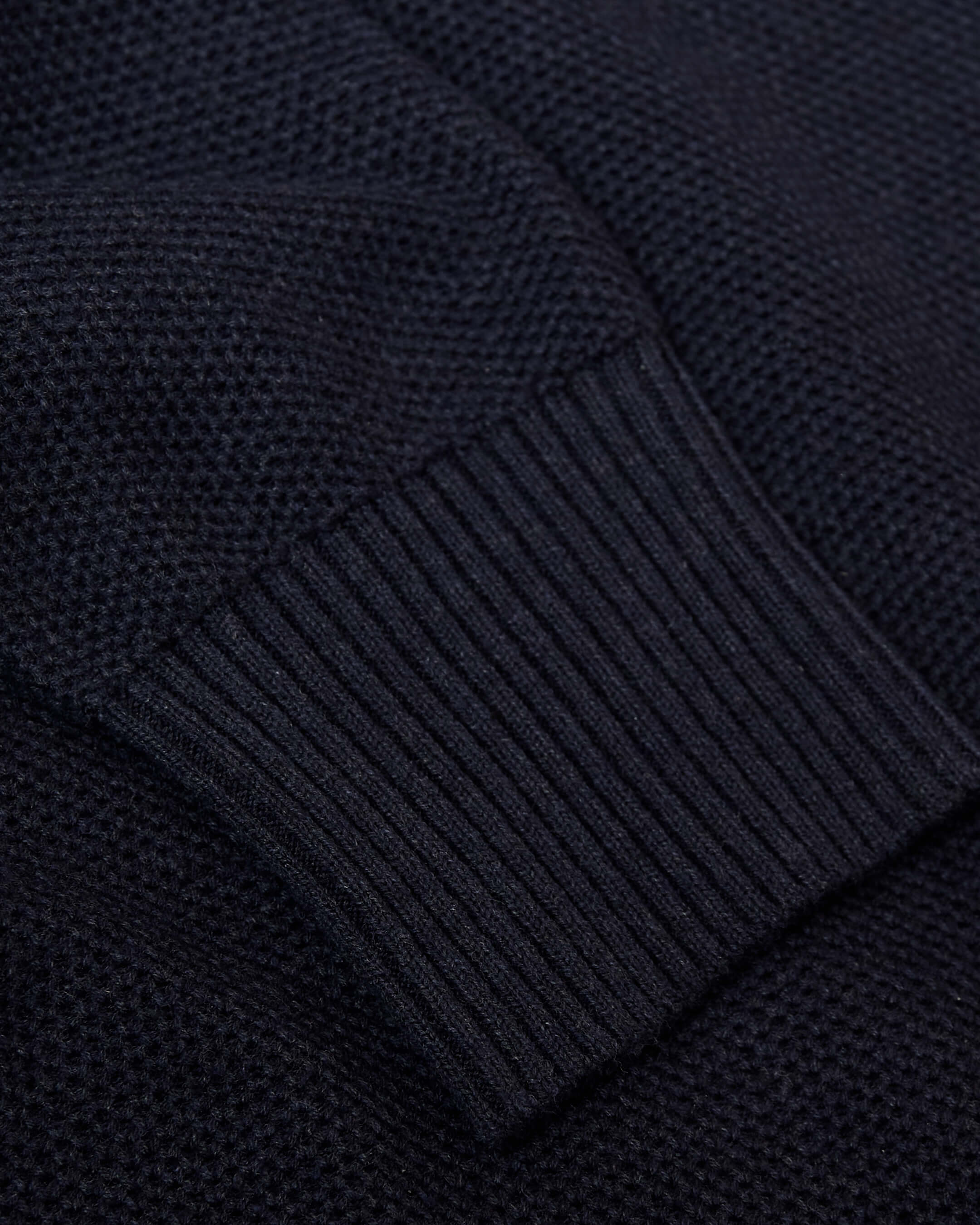 Heather Navy Pique Crew Sweater - Image 8