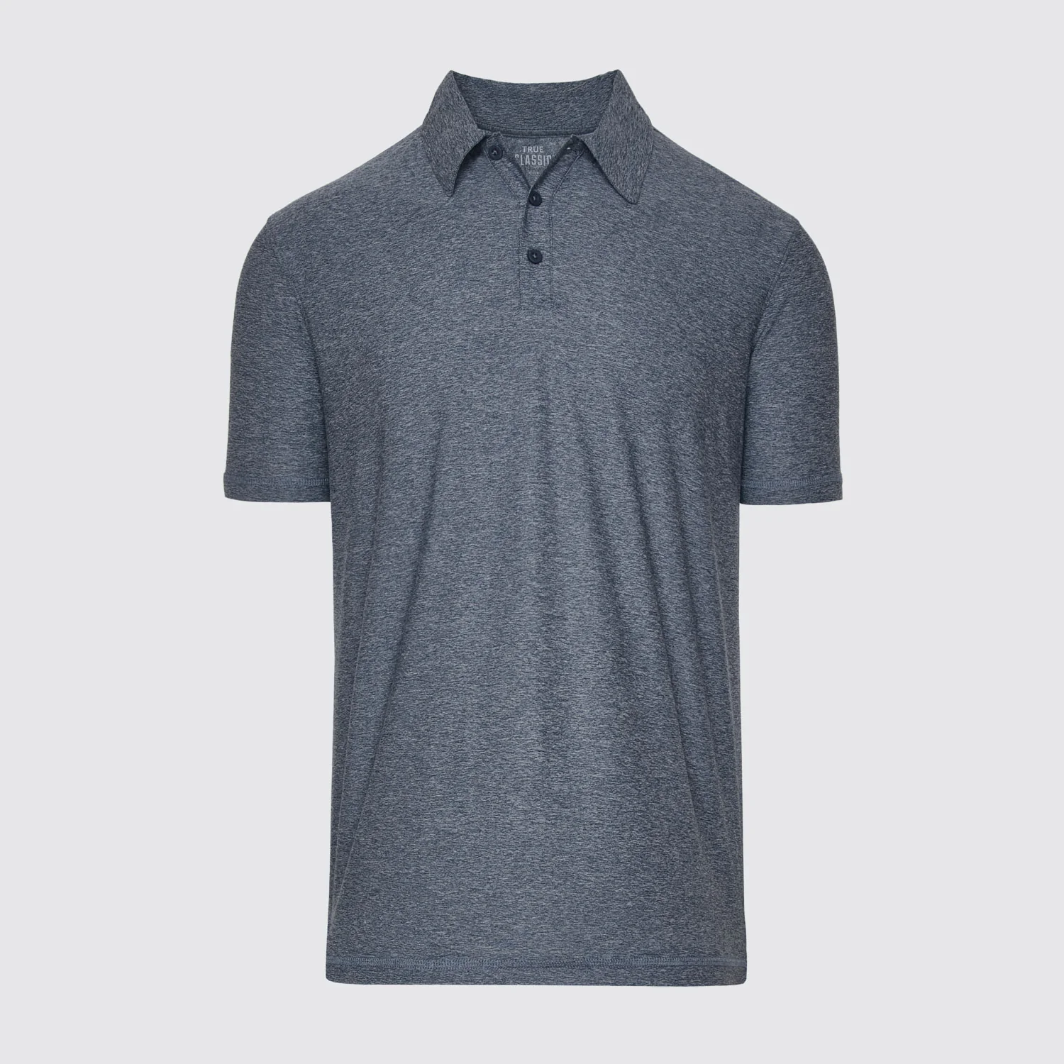 Heather Navy Short Sleeve Active Polo - Image 2