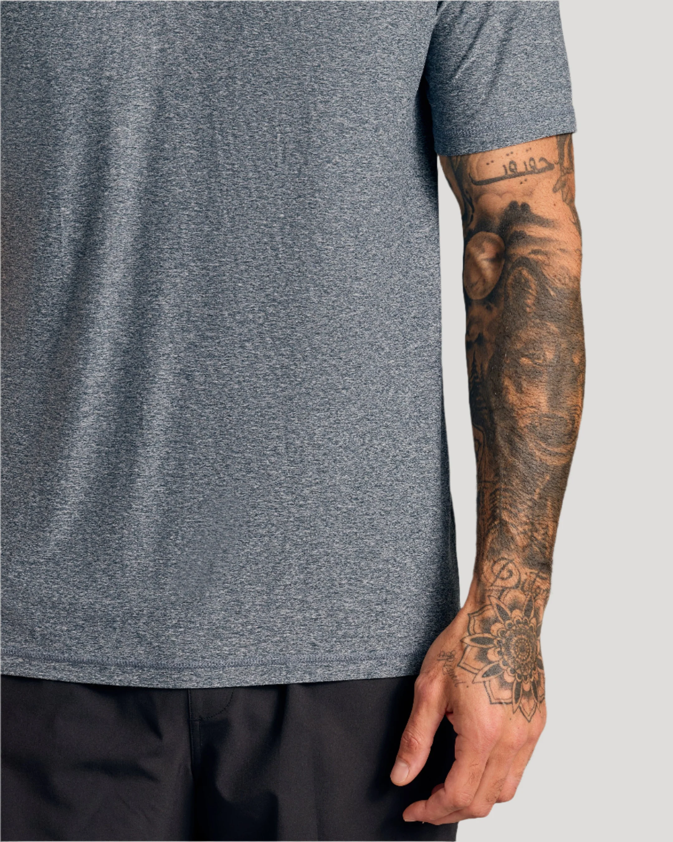 Heather Navy Short Sleeve Active Polo - Image 5