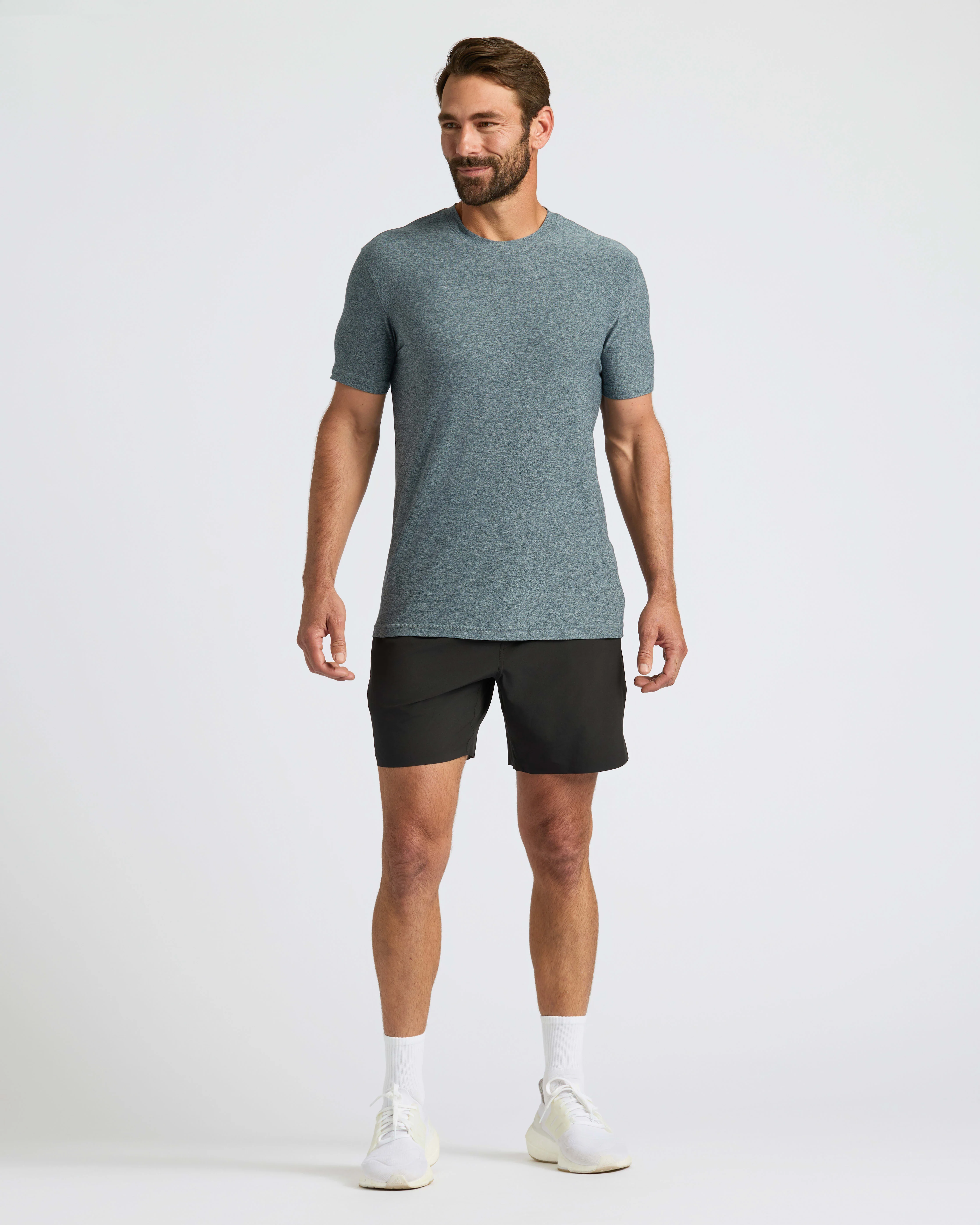 Heather Navy Active Crew Neck Tee - Image 3