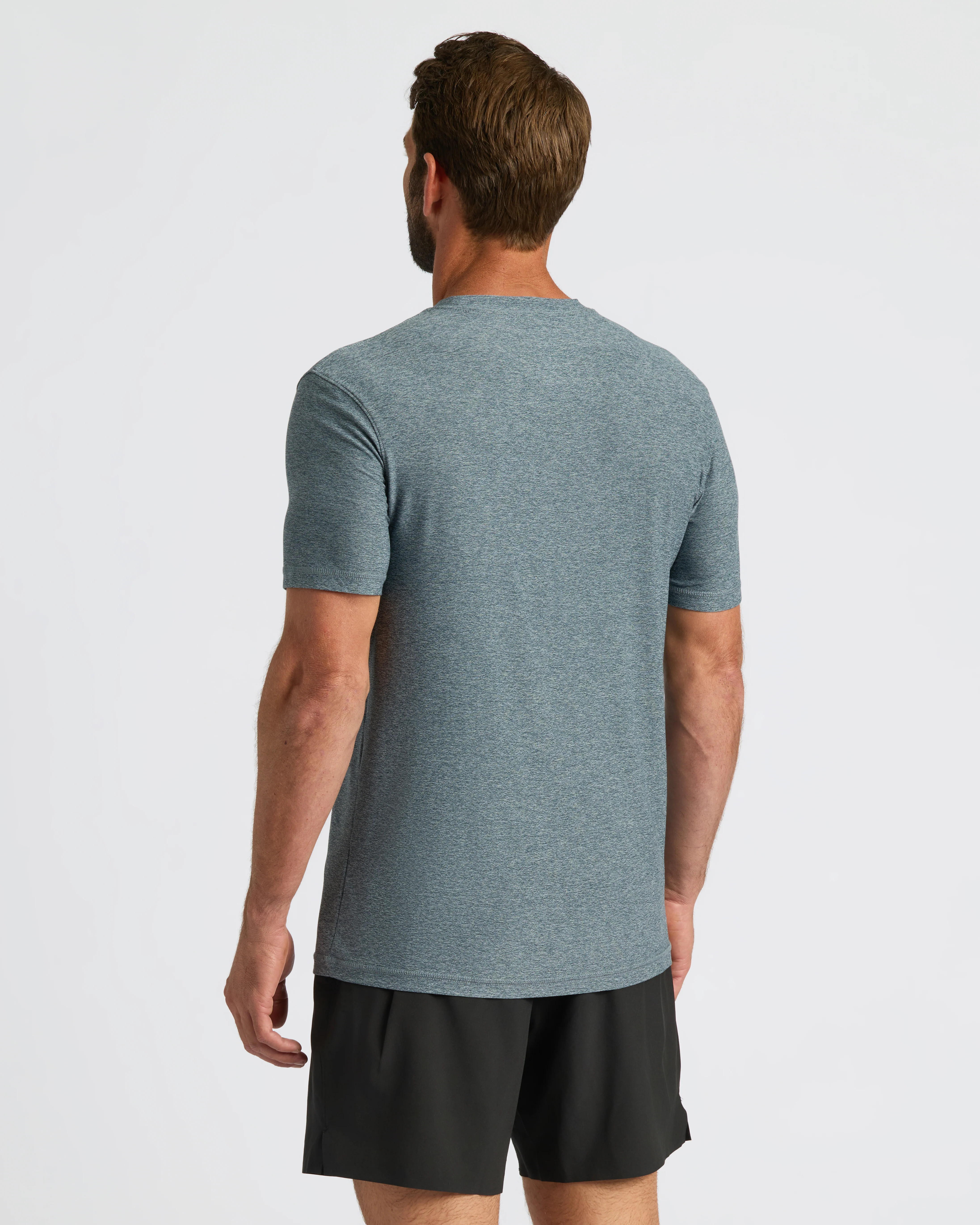 Heather Navy Active Crew Neck Tee - Image 4