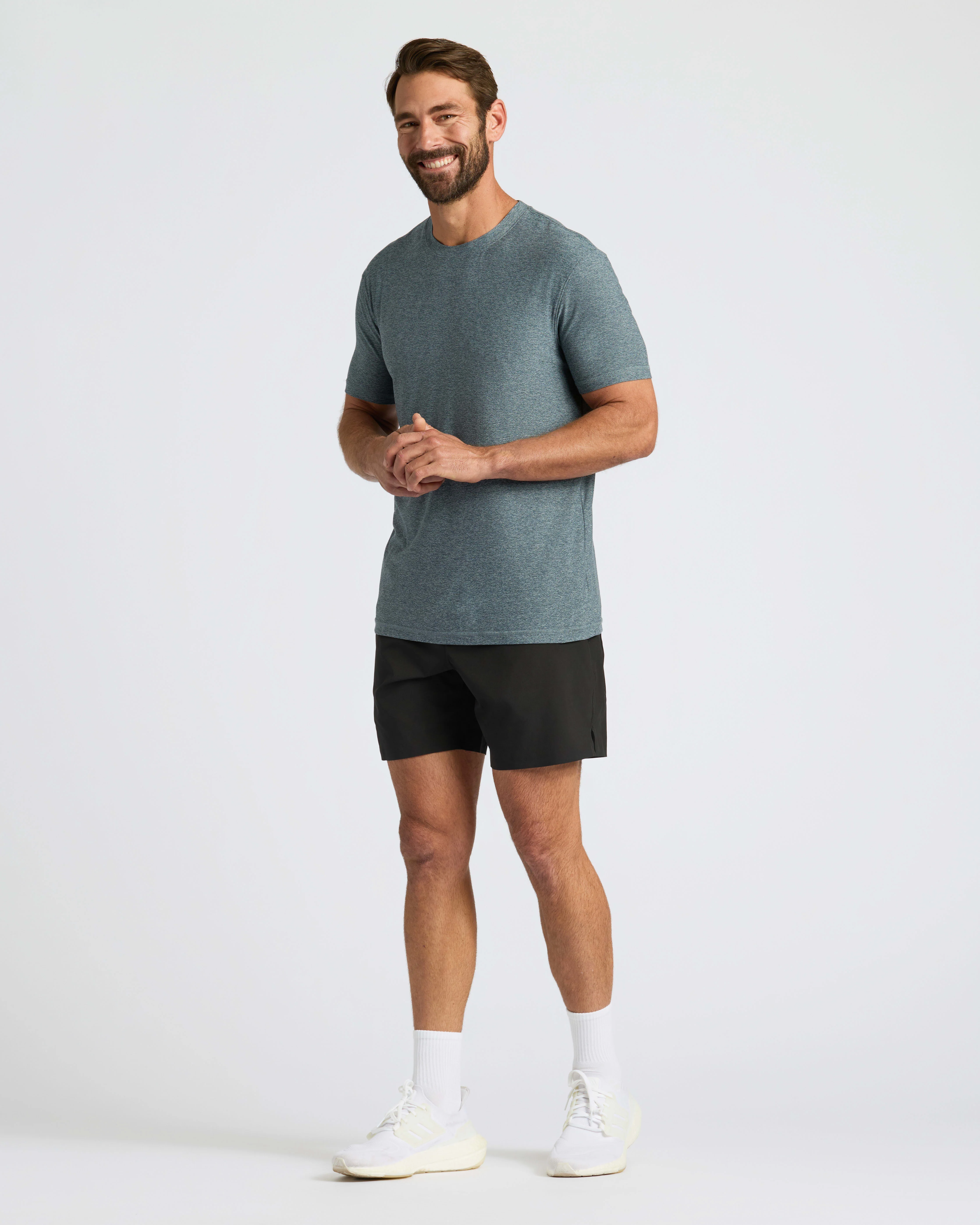 Heather Navy Active Crew Neck Tee - Image 6
