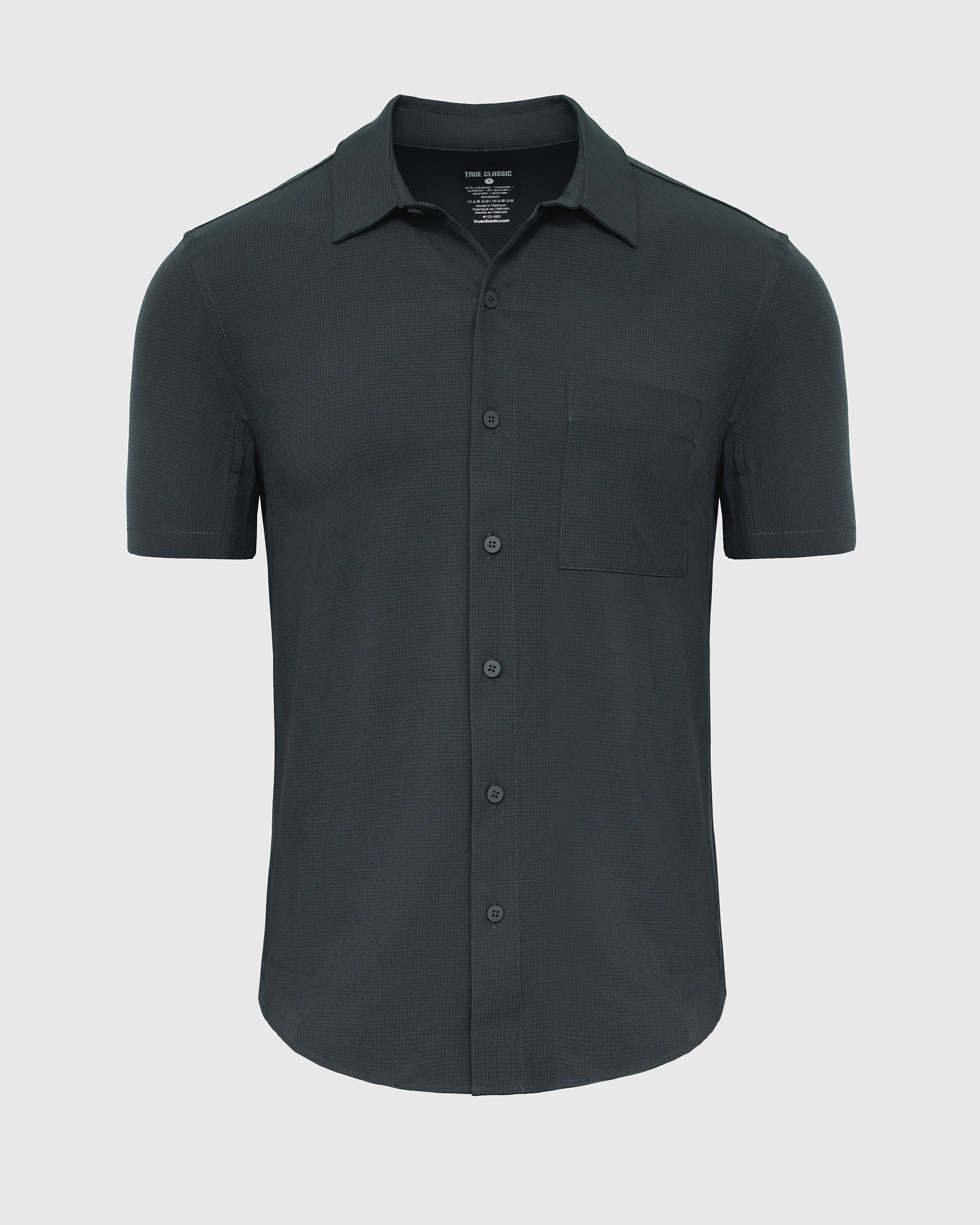 Heather Navy Short Sleeve Ripstop Commuter Shirt - Image 2