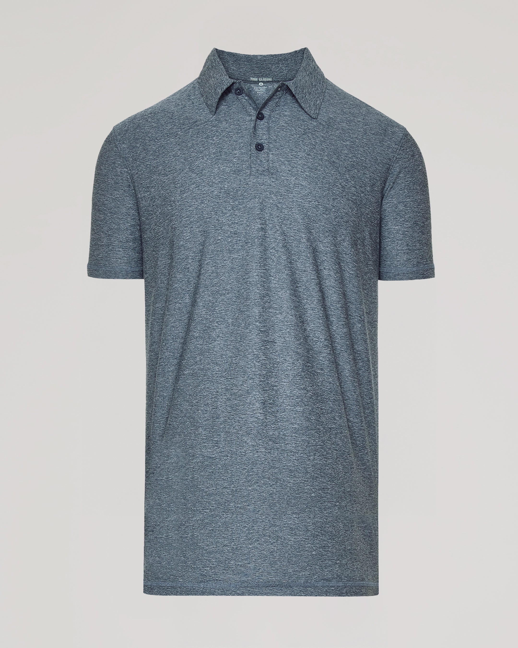 Heather Navy Short Sleeve Tall Active Polo - Image 2
