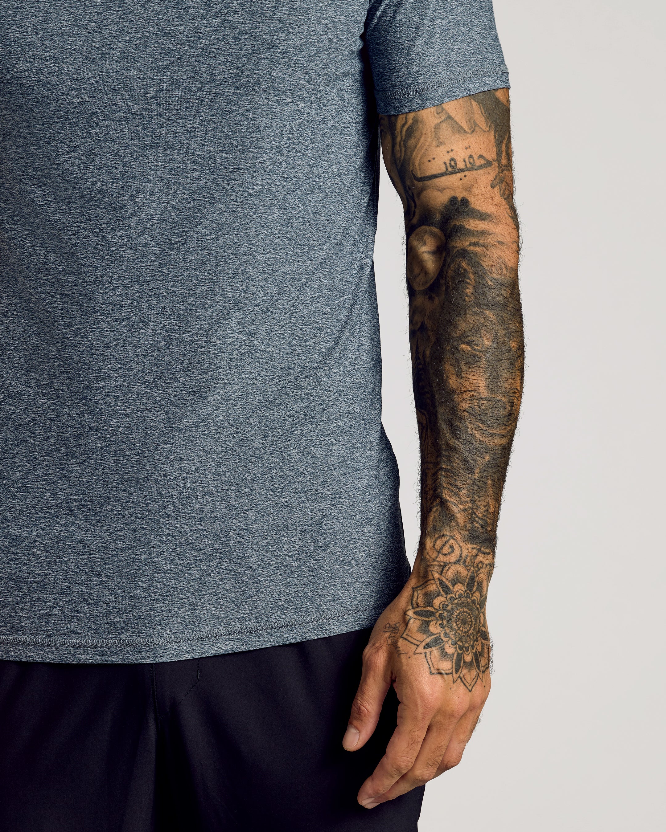 Heather Navy Short Sleeve Tall Active Polo - Image 5