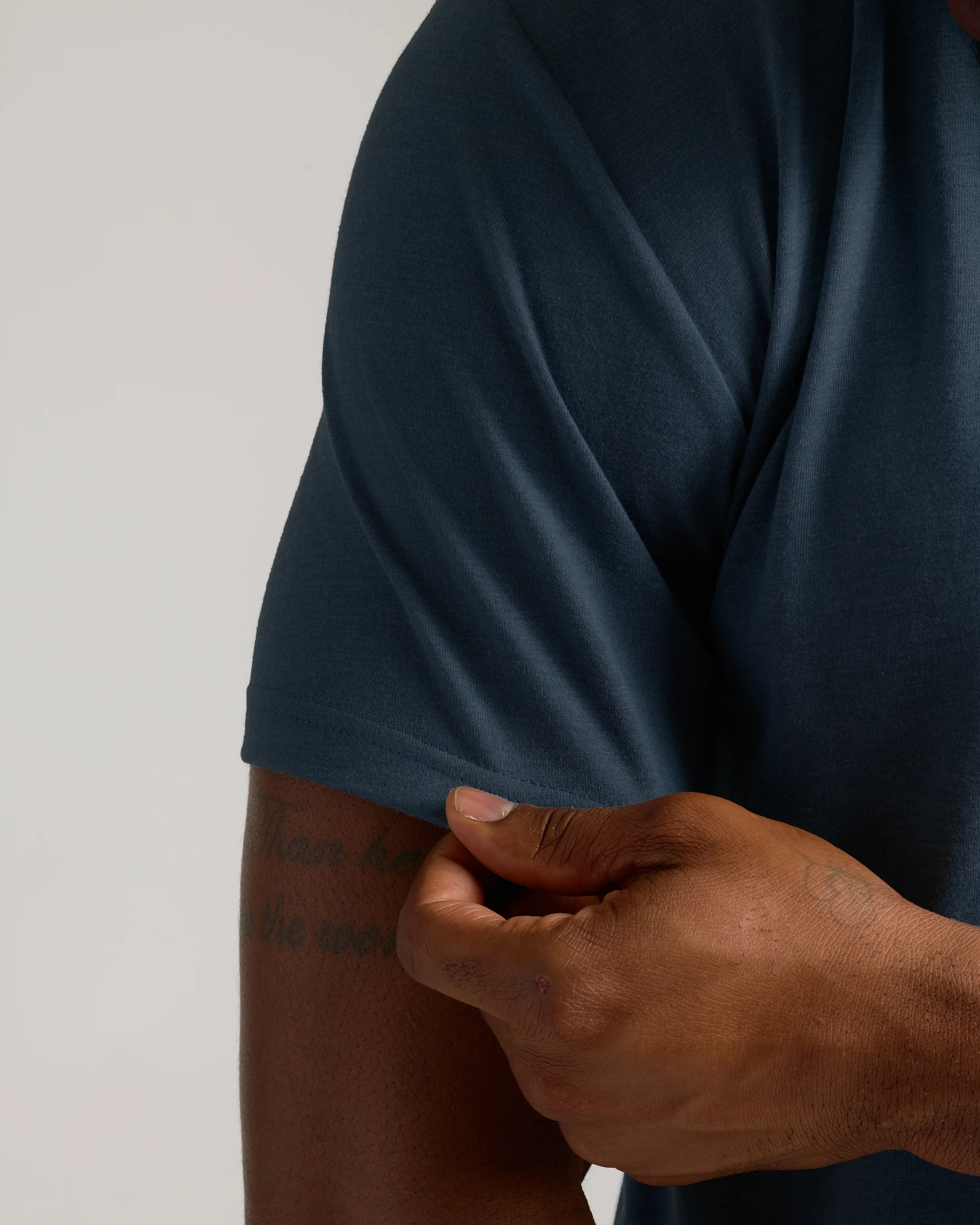 Heather Navy Tall Straight Hem Crew Neck T-Shirt - Image 7
