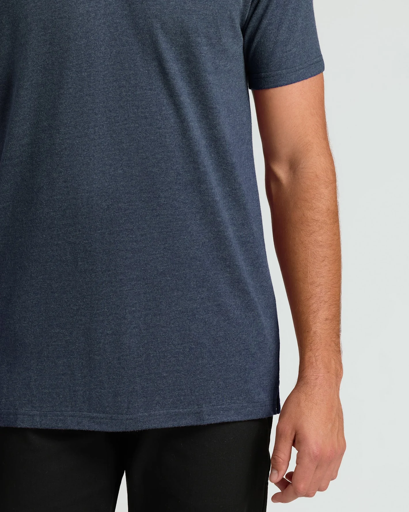 Heather Navy Short Sleeve Tall Polo - Image 6