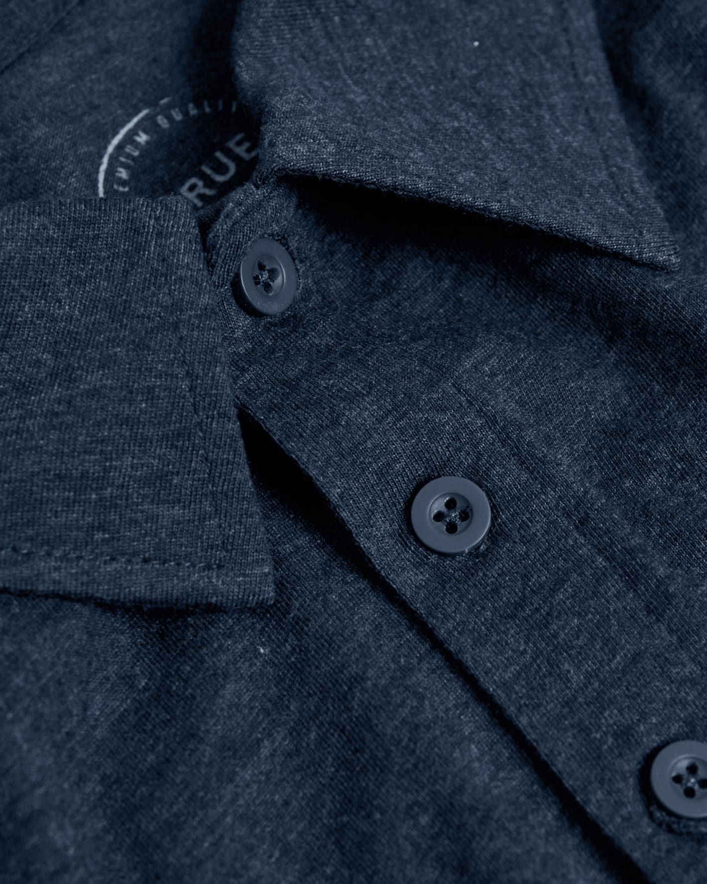 Heather Navy Short Sleeve Tall Polo - Image 7