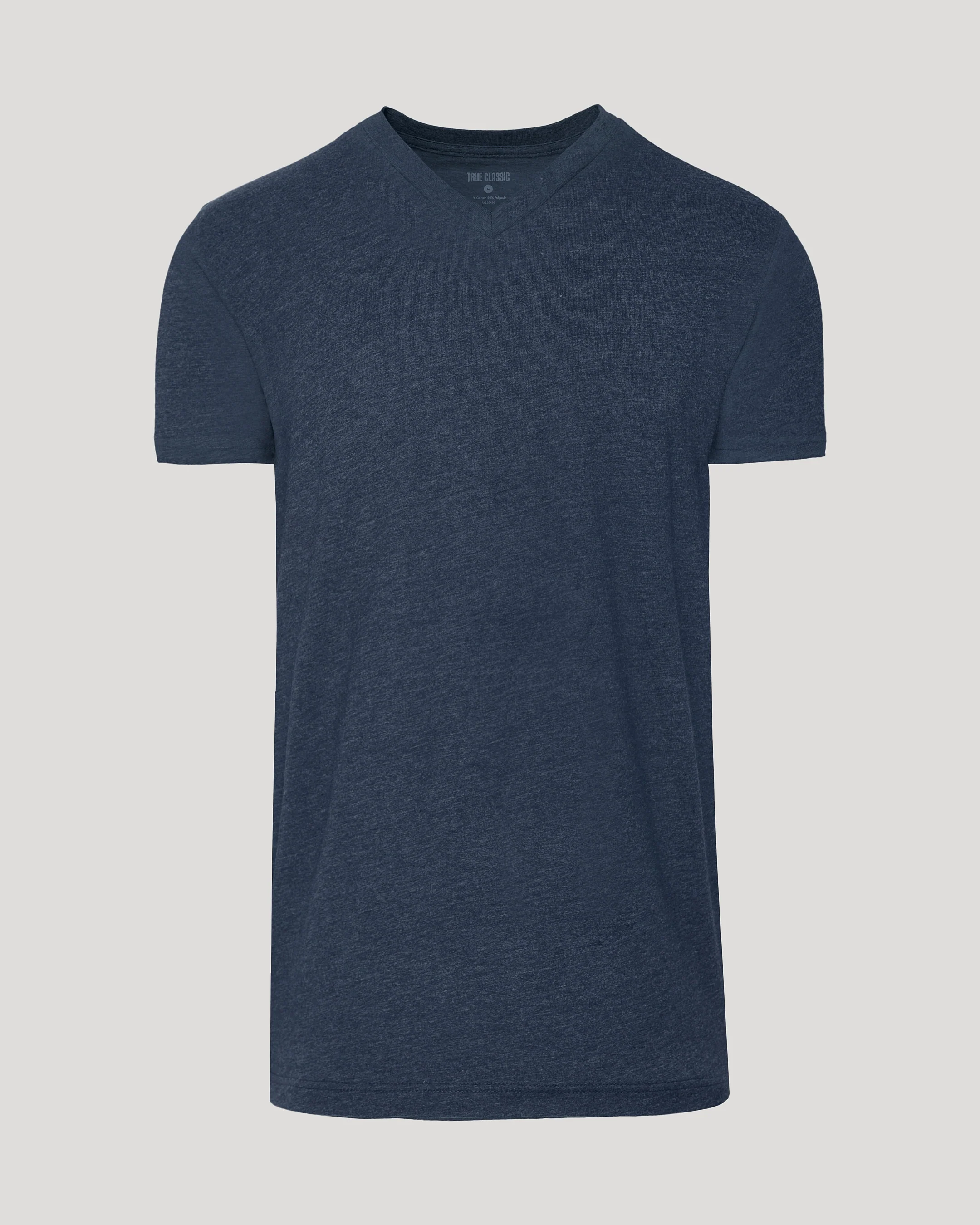 Heather Navy Tall Short Sleeve Classic V-Neck - Image 2