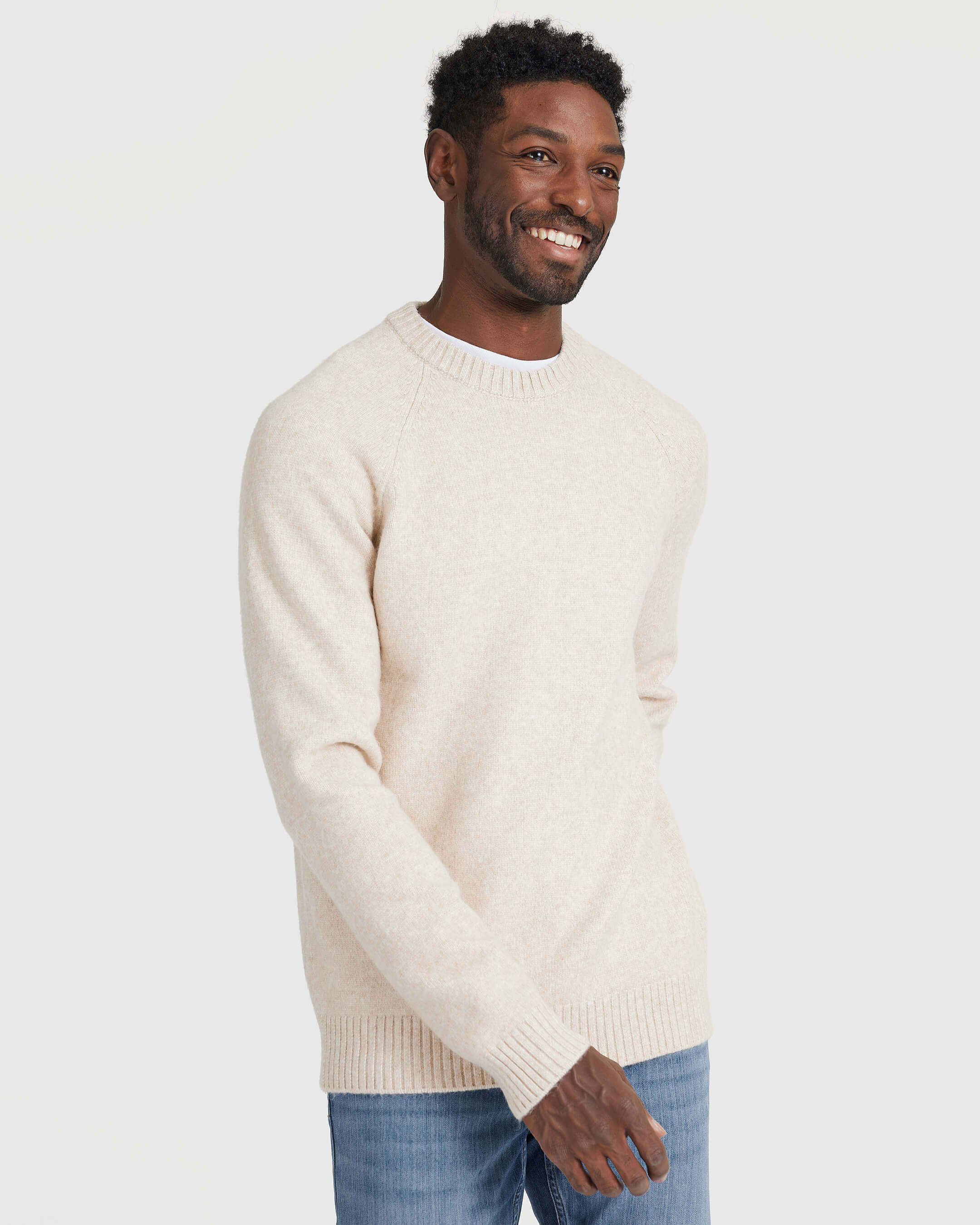 Heather Oatmeal Crew Neck Sweater - Image 4