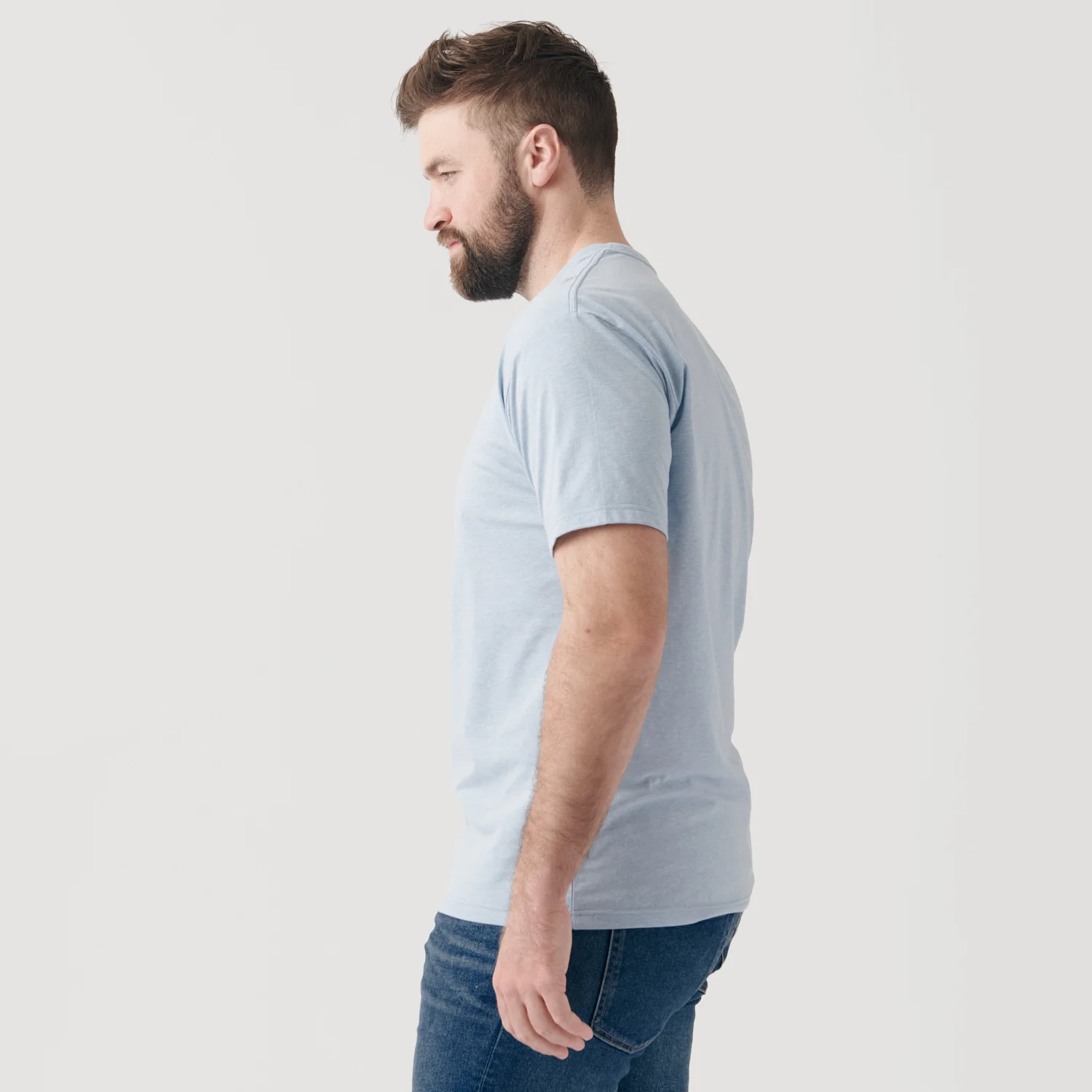 Heather Pale Blue Short Sleeve Crew Neck Tee - Image 7