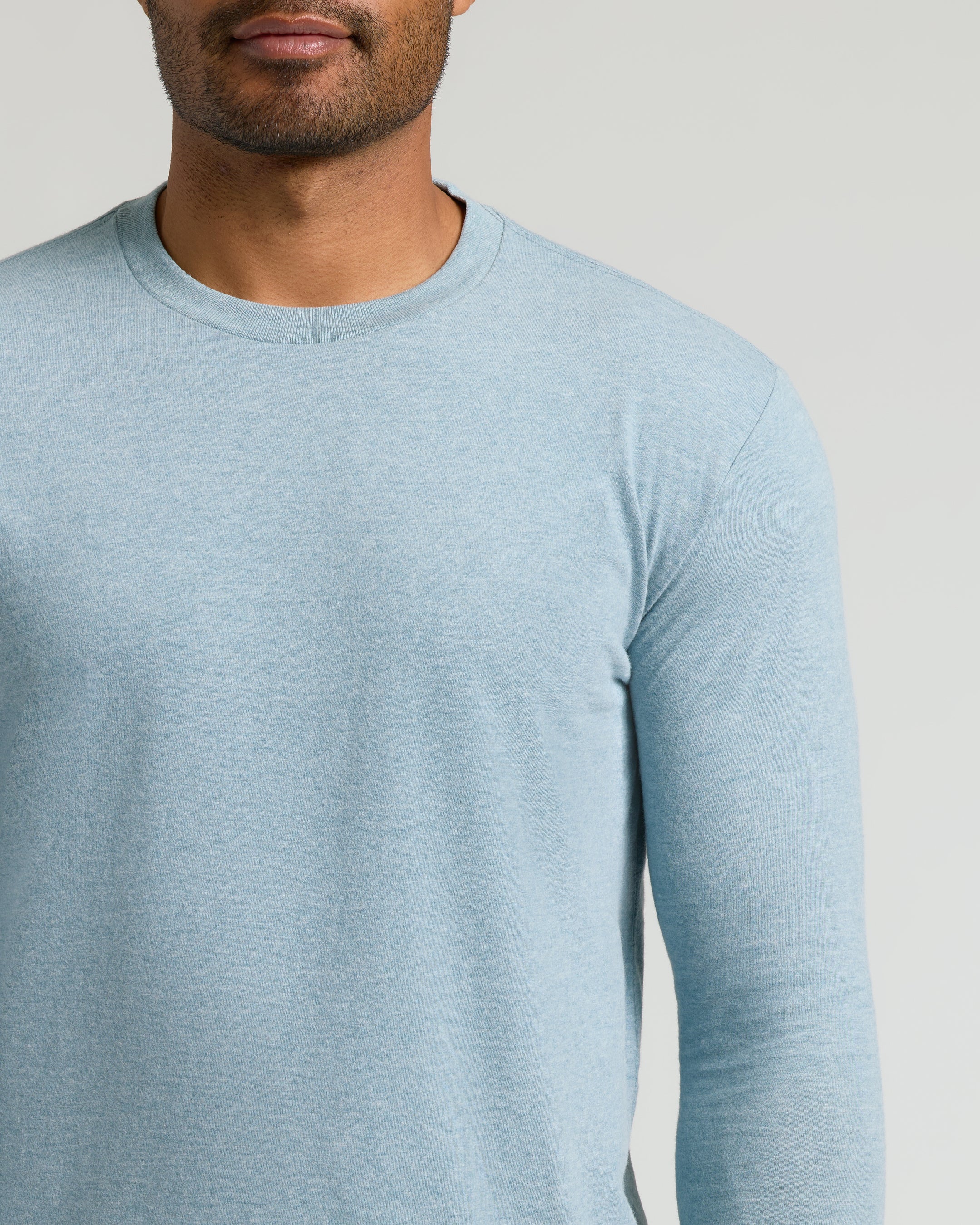 Heather Sapphire Classic Long Sleeve Crew Neck - Image 4