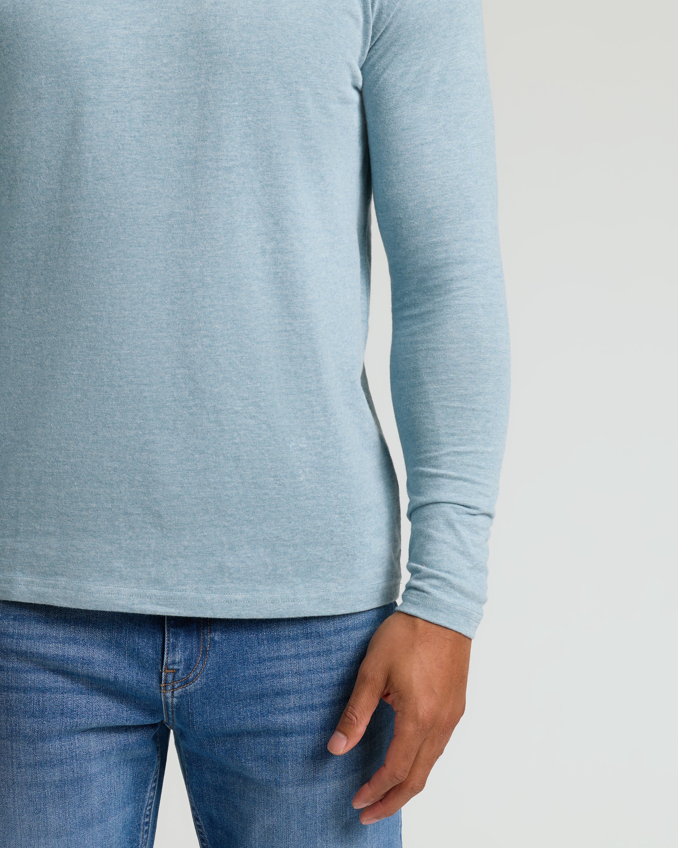 Heather Sapphire Classic Long Sleeve Crew Neck - Image 5