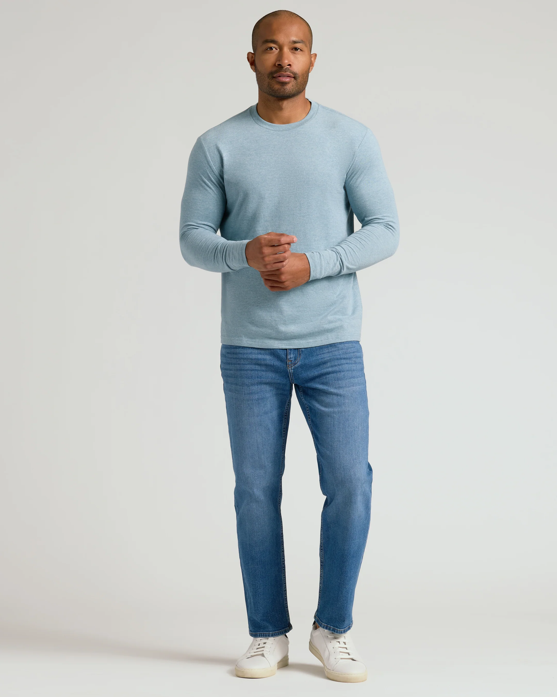 Heather Sapphire Classic Long Sleeve Crew Neck - Image 6